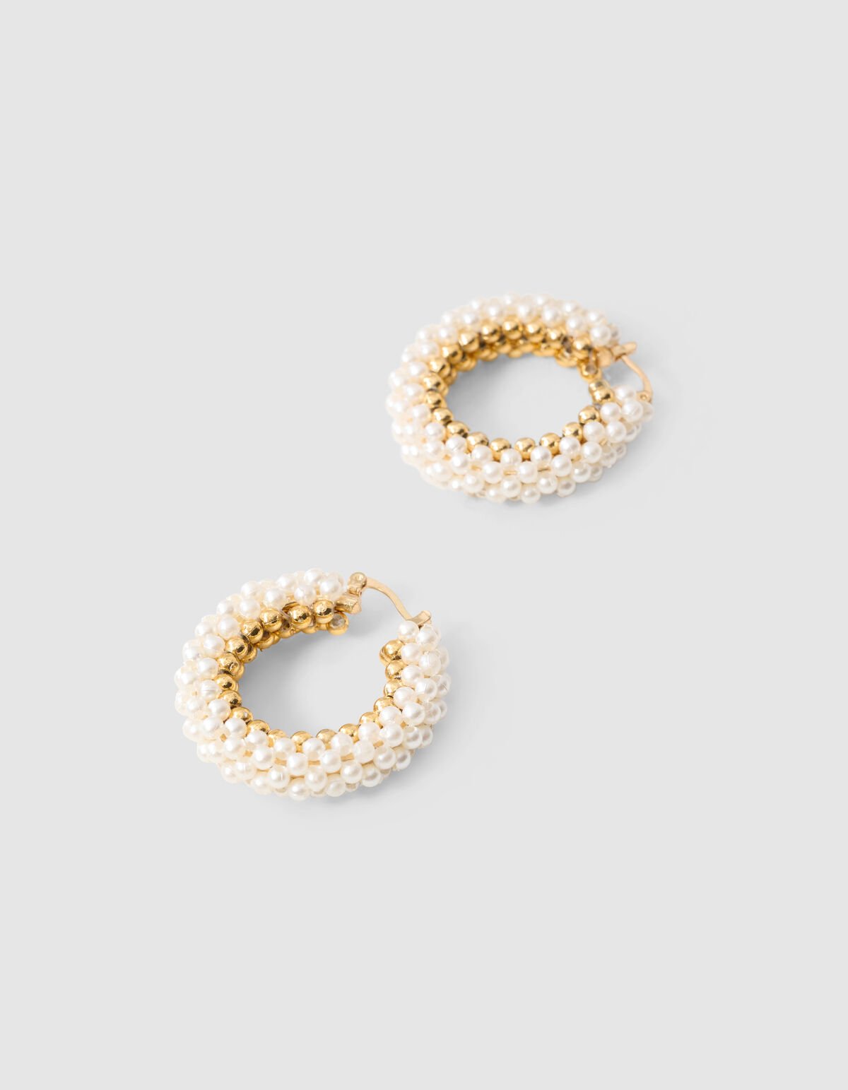 Parel Hoop Oorbellen Gebroken Wit SHOEBY ACCESSOIRES