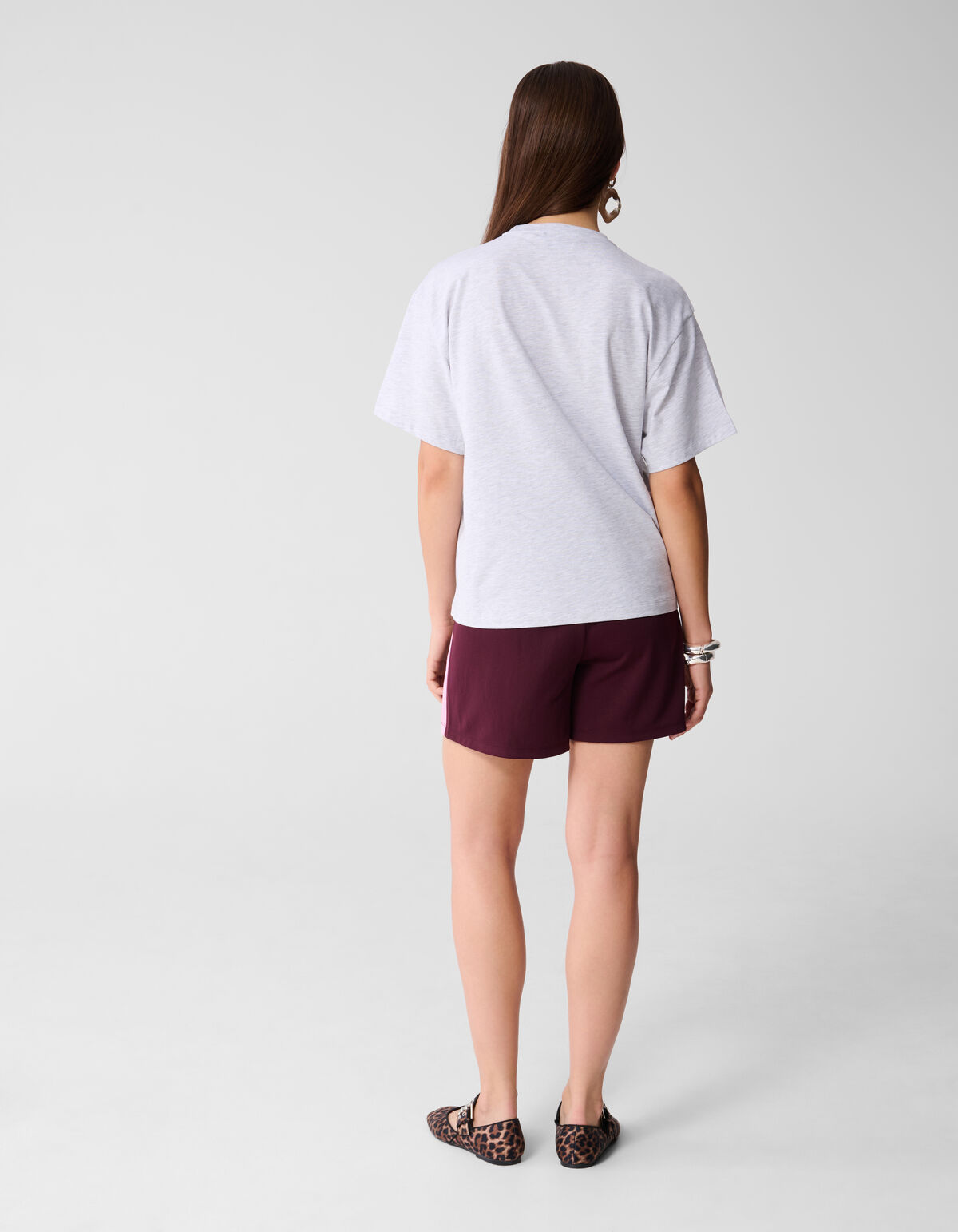 Oversized Le Club Artwork T-shirt Lichtgrijs SHOEBY WOMEN