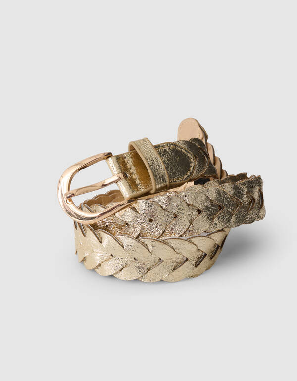Gevlochten Metallic Riem Goud SHOEBY ACCESSOIRES