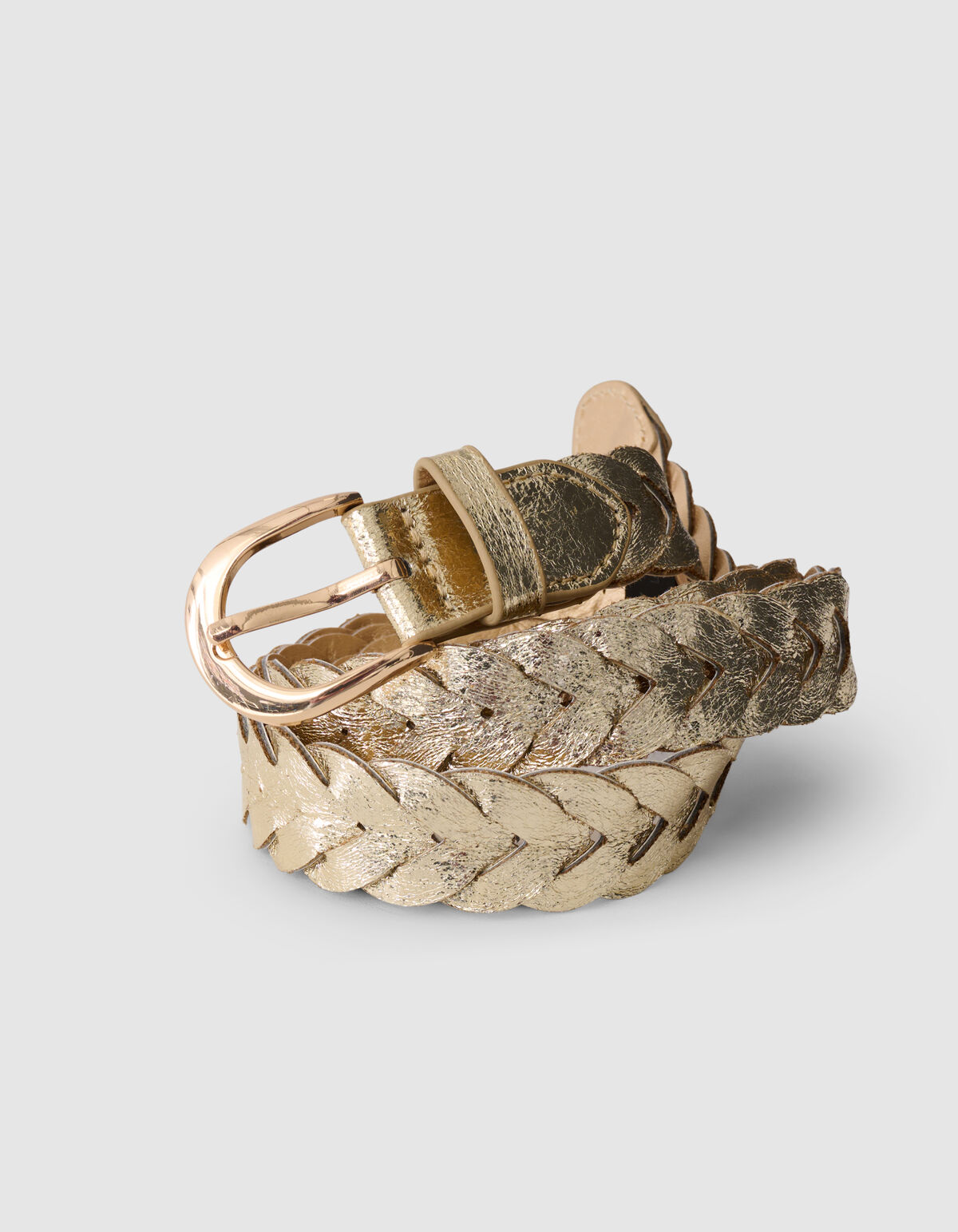 Gevlochten Metallic Riem Goud SHOEBY ACCESSOIRES