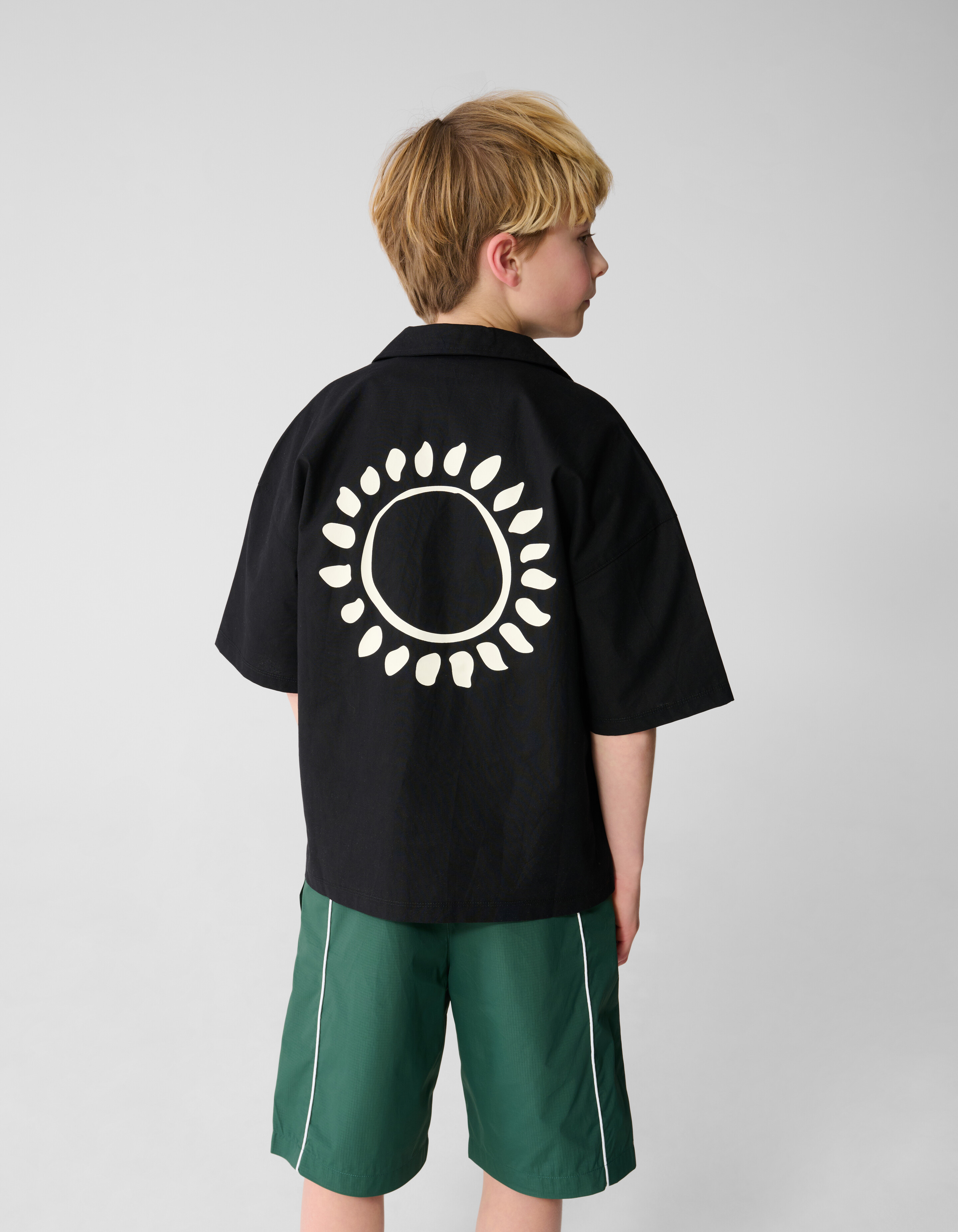 Linnen Artwork Overshirt Zwart SHOEBY BOYS