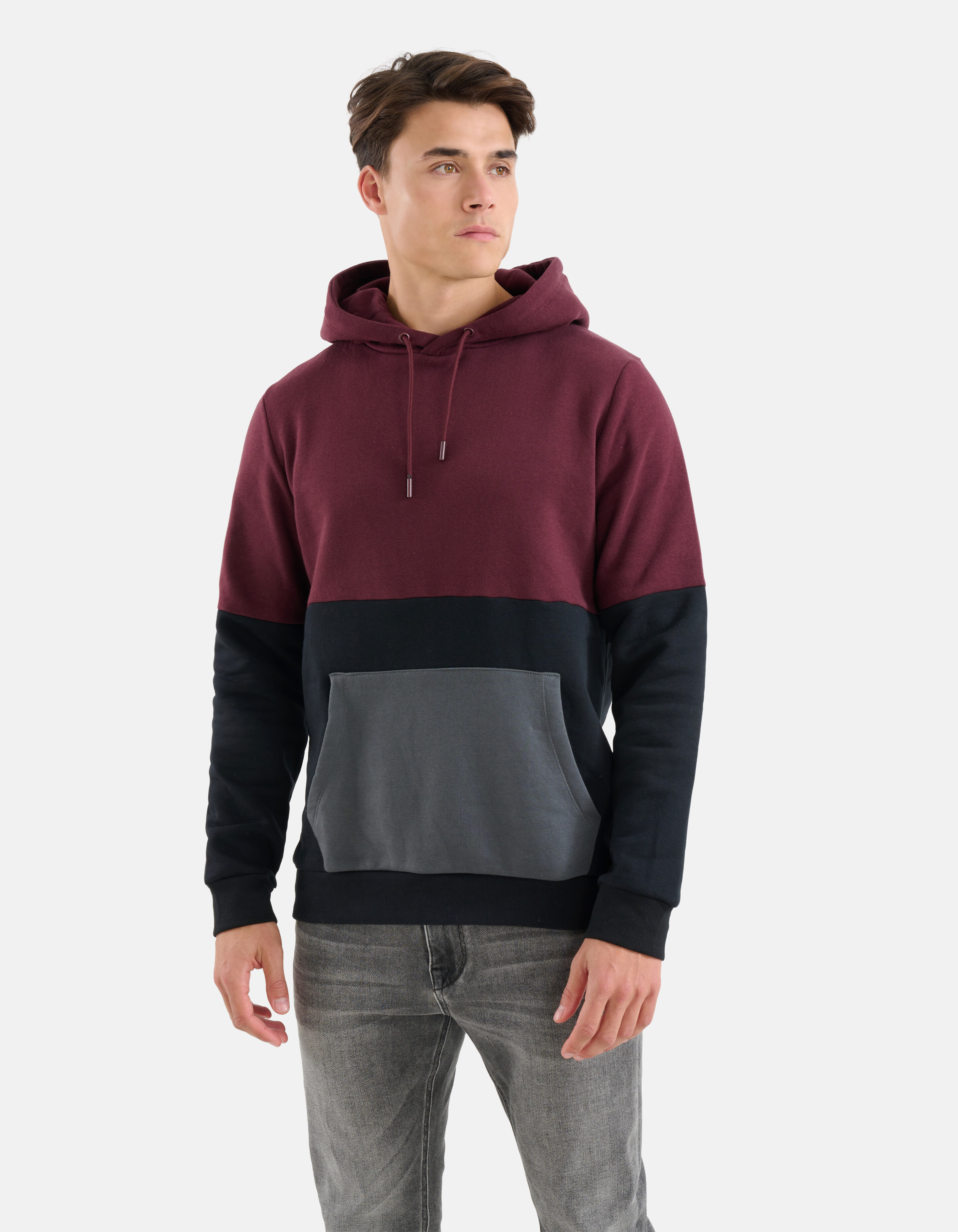 Gekleurde Contrast Hoodie Zwart SHOEBY MEN
