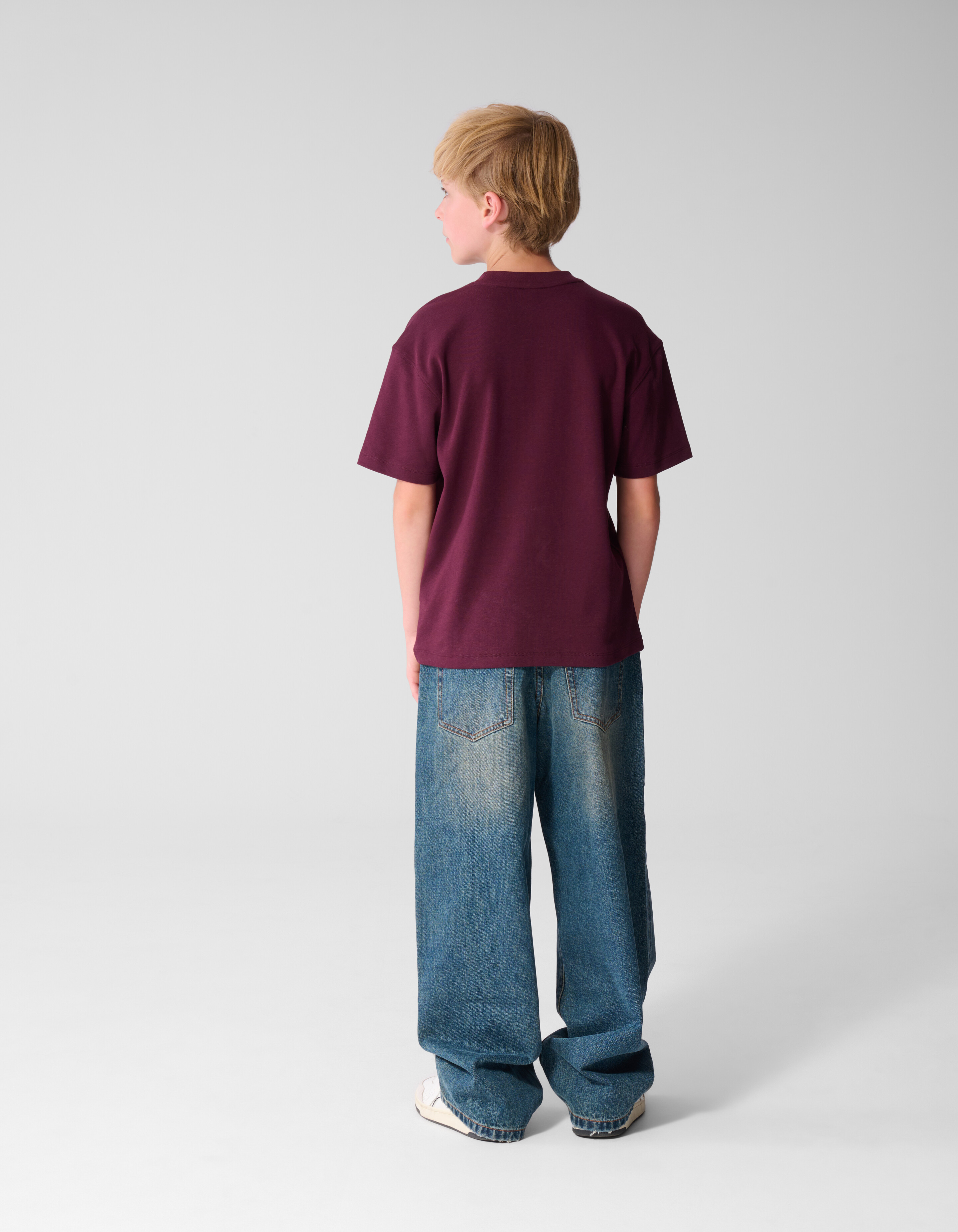 Label T-shirt Donkerrood SHOEBY BOYS