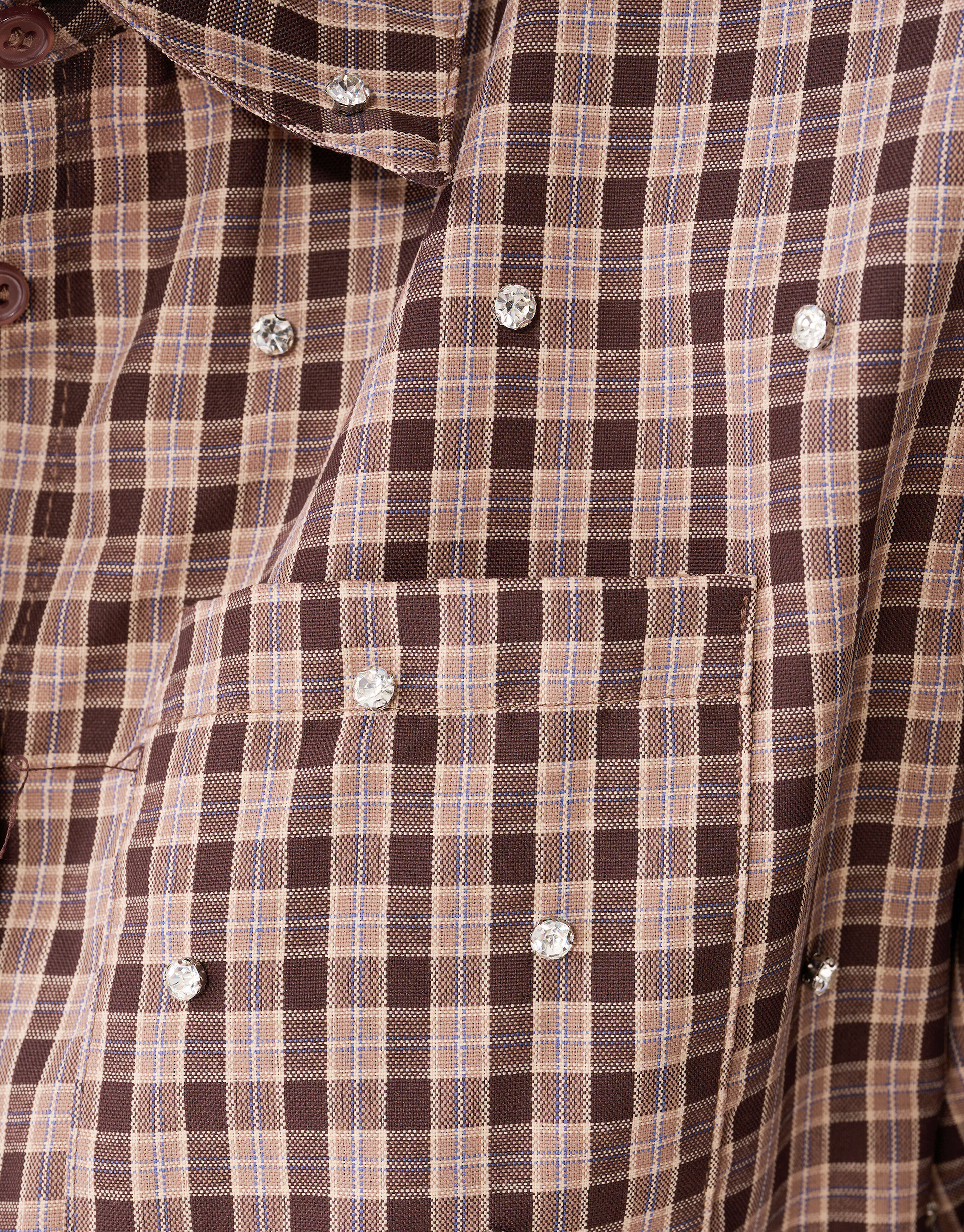 Ruiten Shoulder Strass Blouse Bruin SHOEBY WOMEN