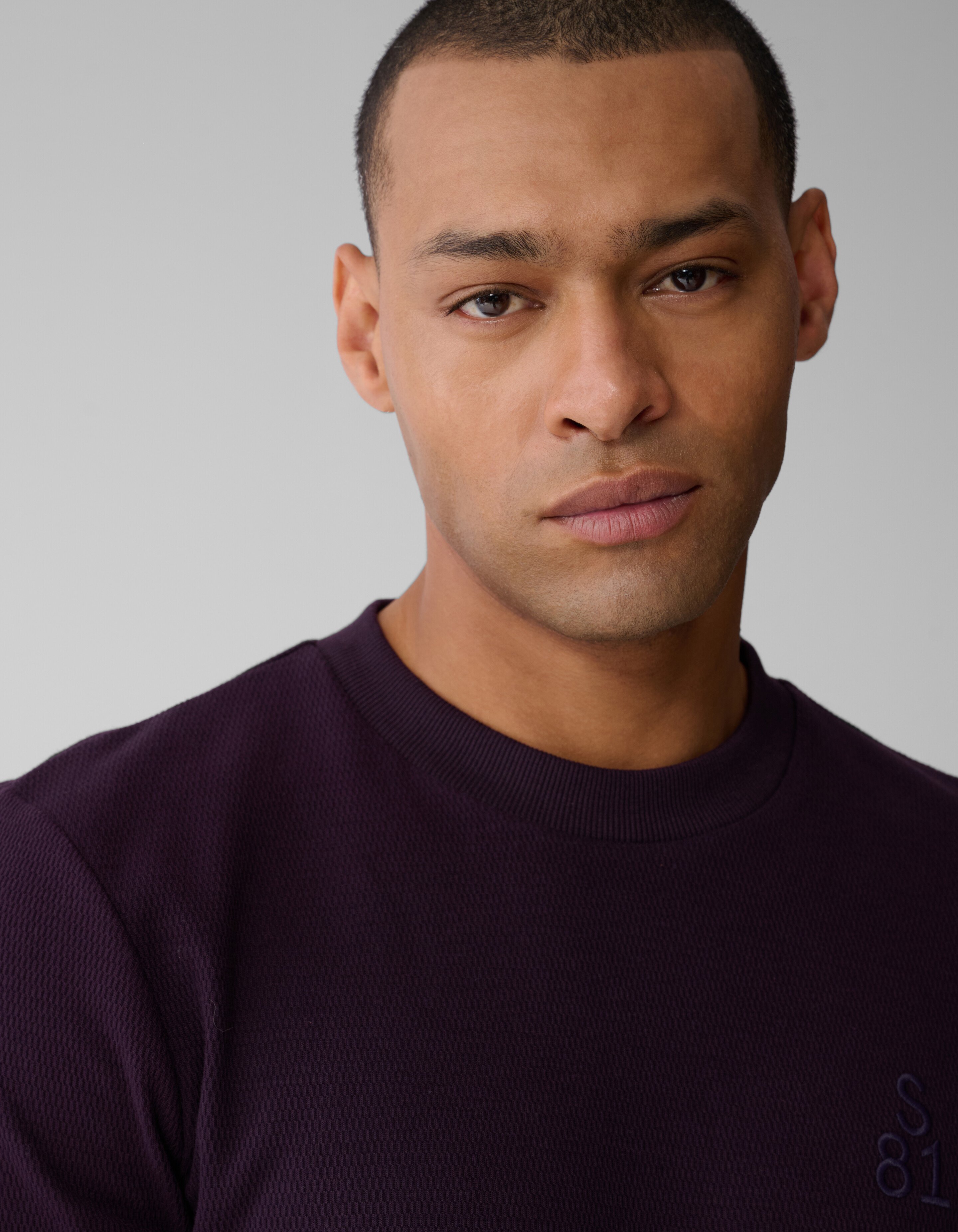 Structuur Pocket T-shirt Donkerrood SHOEBY MEN