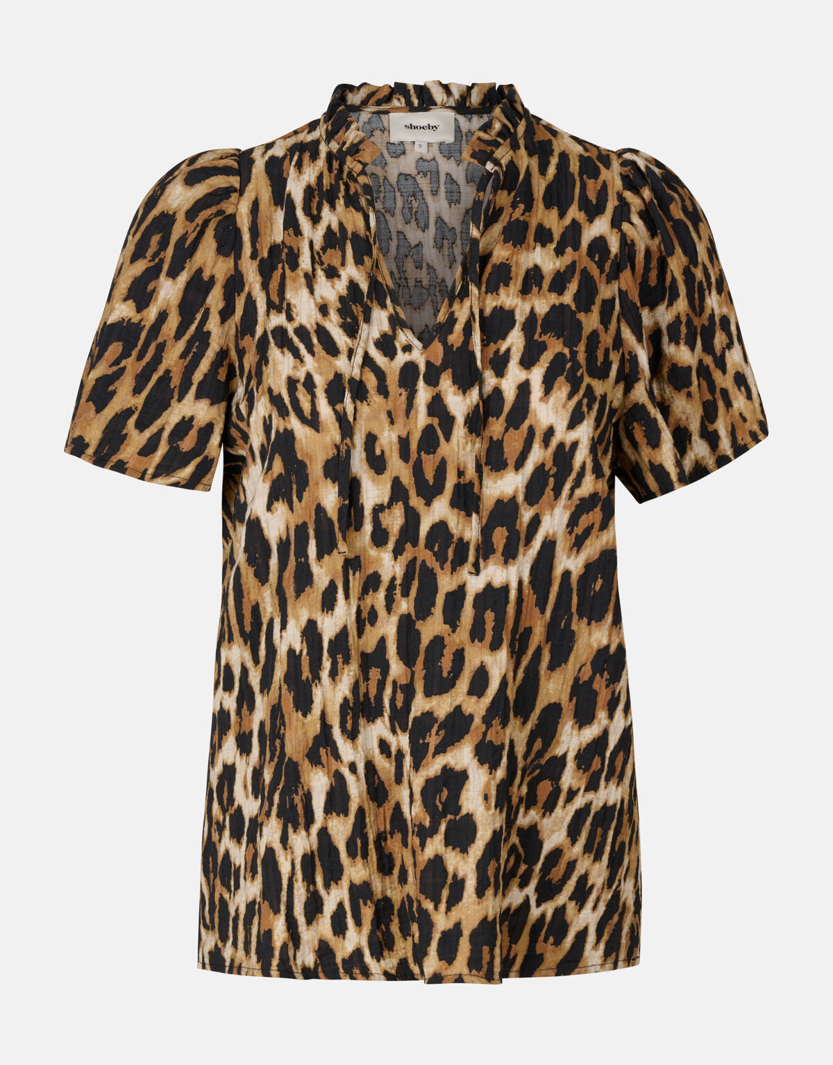 Leopard V-Hals Top Bruin SHOEBY WOMEN