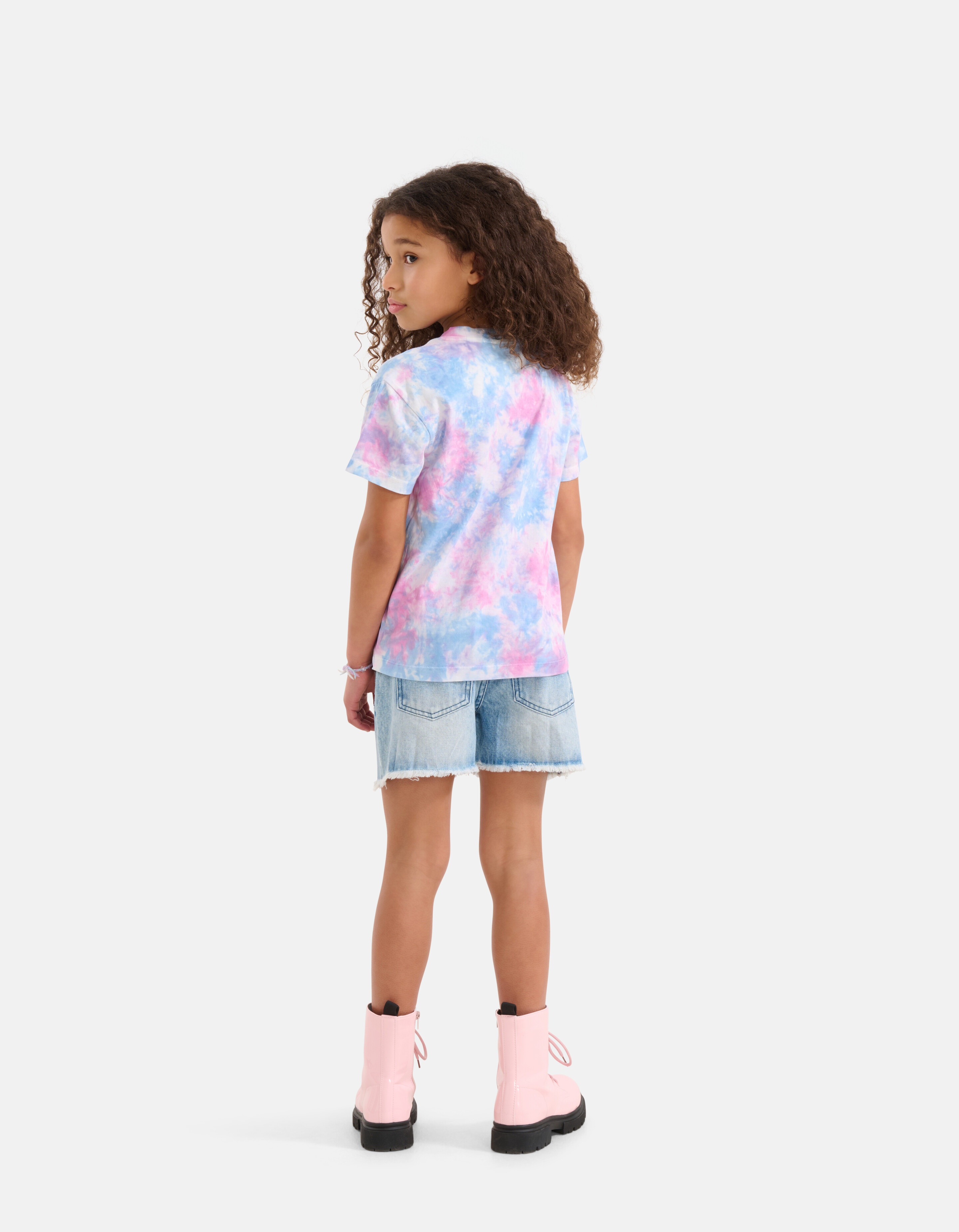 Tie Dye Artwork T-shirt Roze/Blauw SHOEBY GIRLS