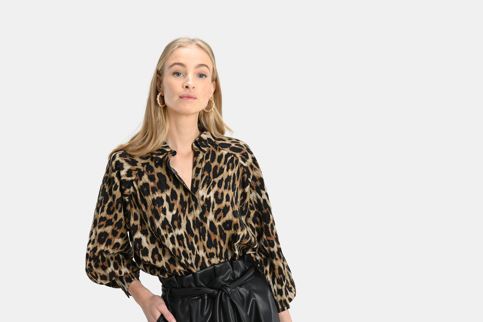 Leopard Print Blouse Bruin SHOEBY WOMEN
