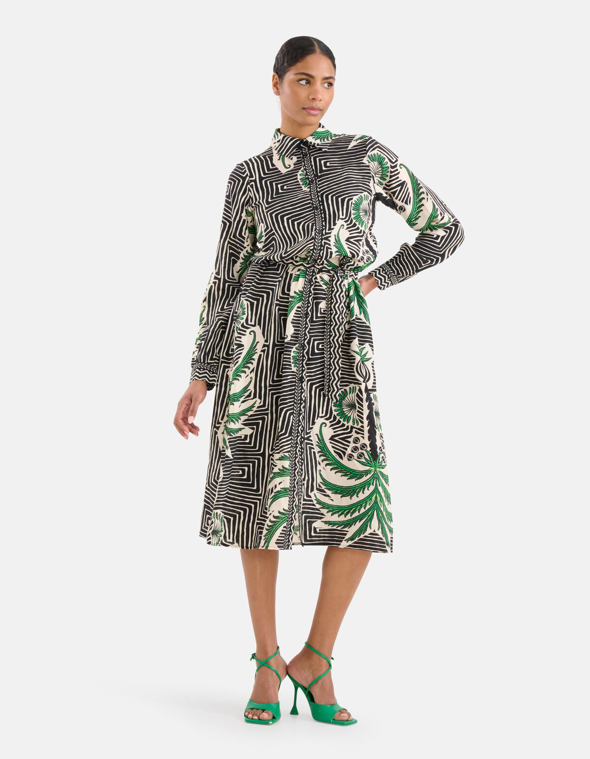 Printed Maxi Jurk Zwart SHOEBY WOMEN