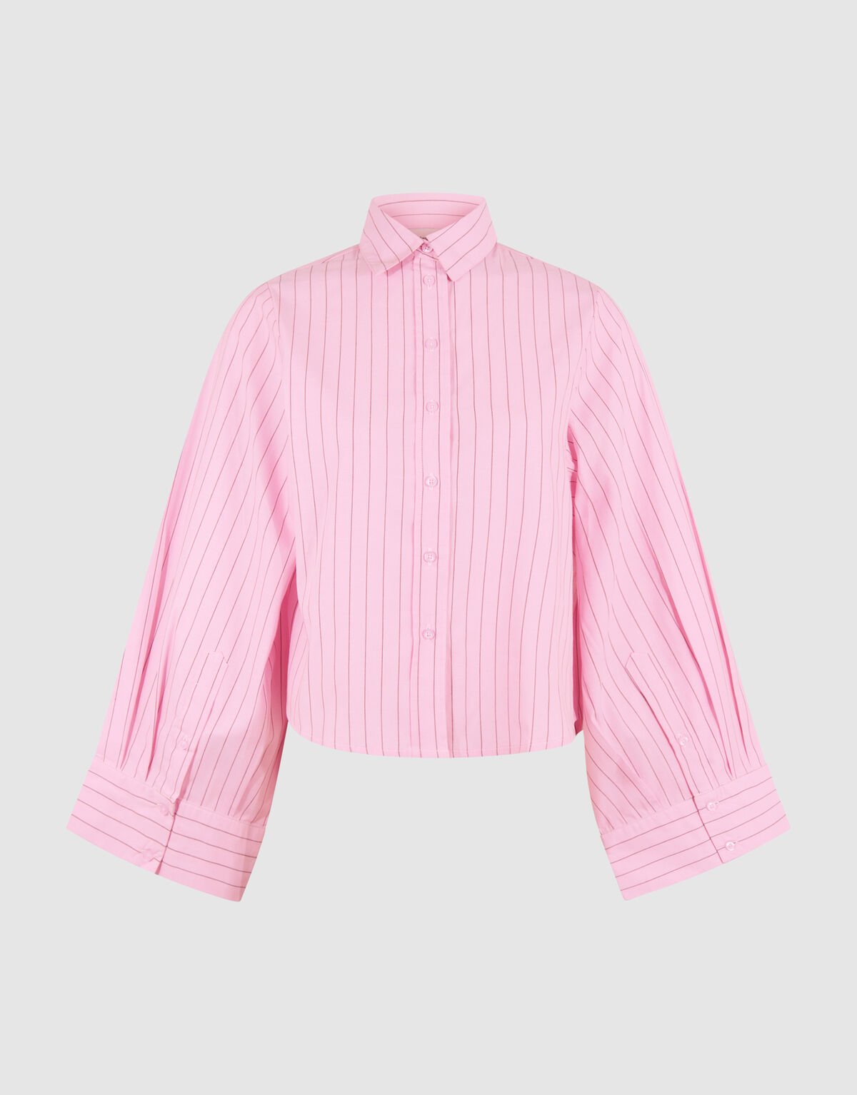 Poplin Pinstripe Artwork Blouse Roze SHOEBY WOMEN