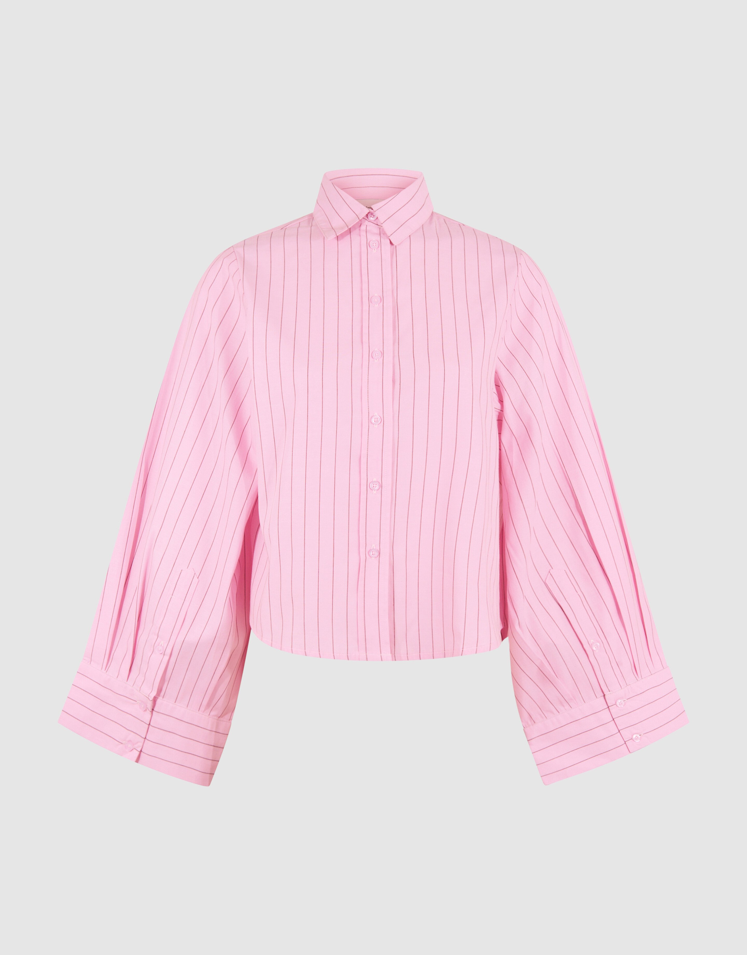 Poplin Pinstripe Artwork Blouse Roze SHOEBY WOMEN