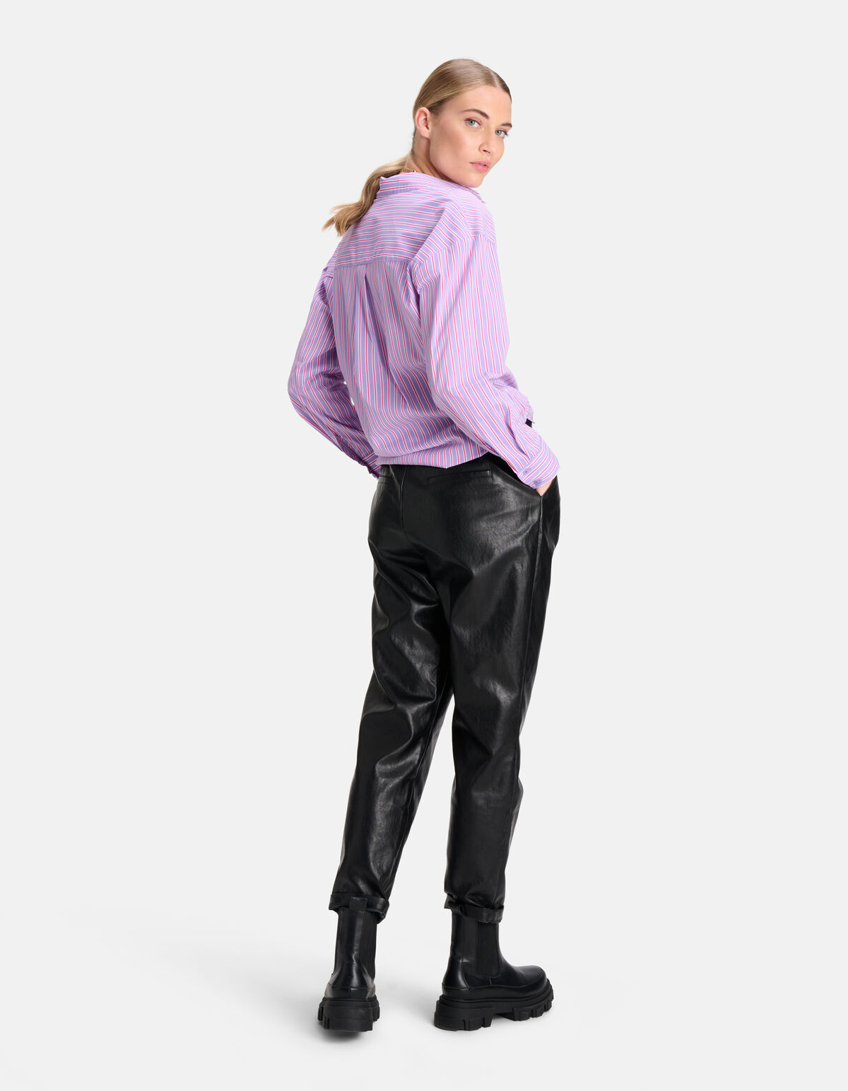 Gestreepte Blouse Paars SHOEBY WOMEN