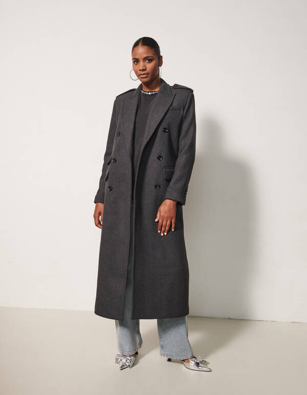 Lange Trenchcoat Donkergrijs SHOEBY WOMEN