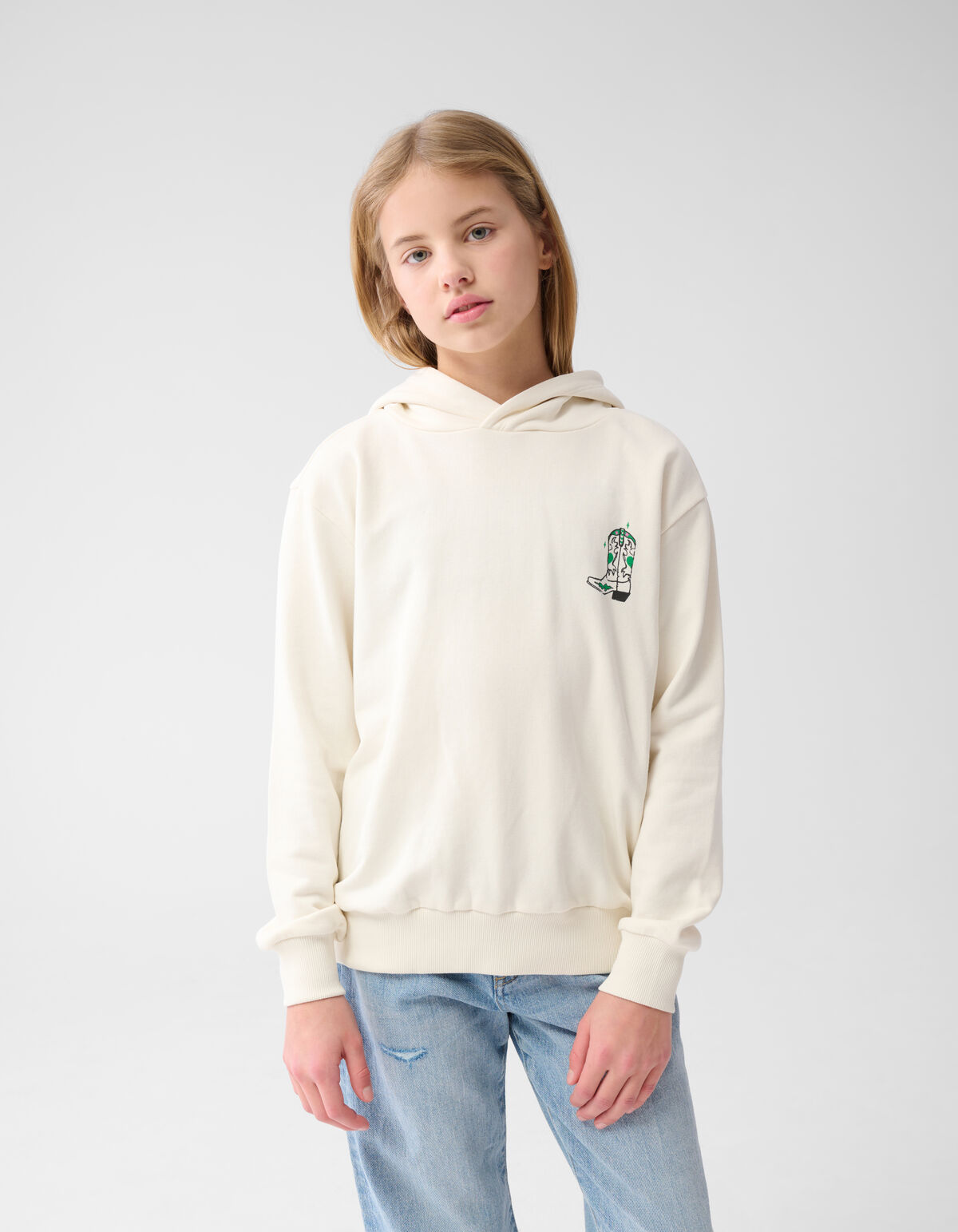 Artwork Hoodie Gebroken Wit SHOEBY GIRLS