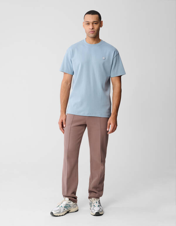 Structuur Badge T-shirt Lichtblauw SHOEBY MEN