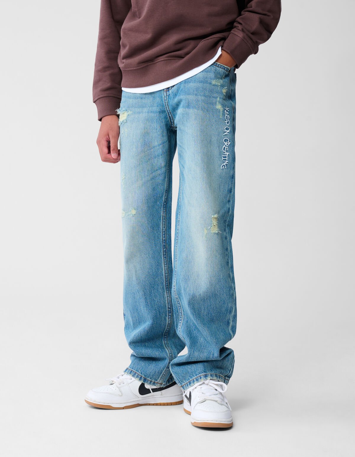 Text Relaxed Fit Jeans Mediumstone SHOEBY BOYS