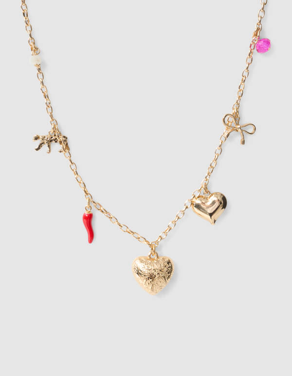 Heart Charm Ketting Goud SHOEBY ACCESSOIRES