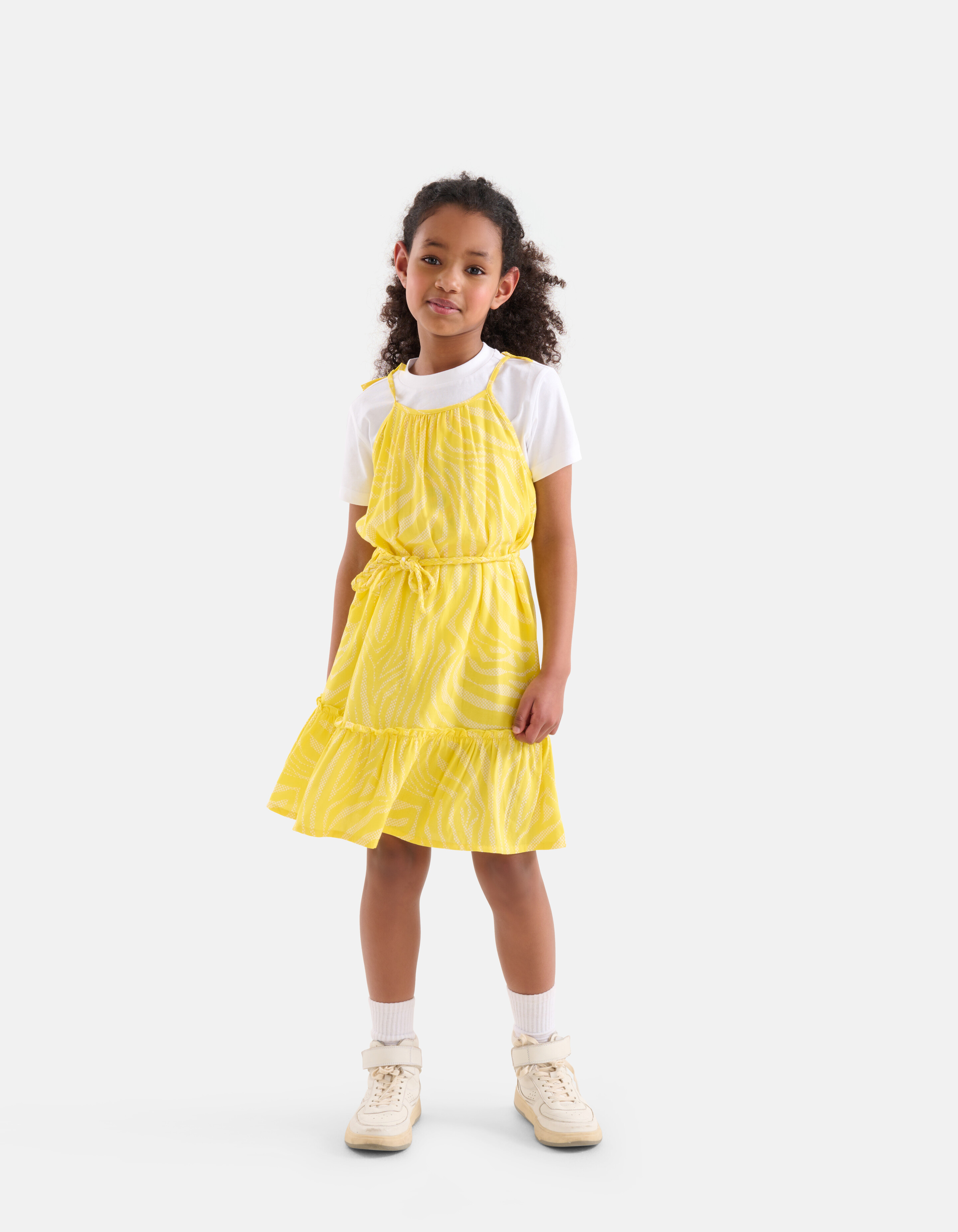 Zebra Print Jurk Geel SHOEBY GIRLS