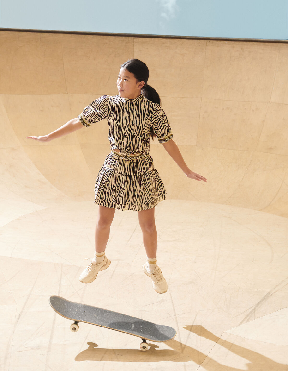 Zebra Print Rok Zwart/Gebroken Wit SHOEBY GIRLS