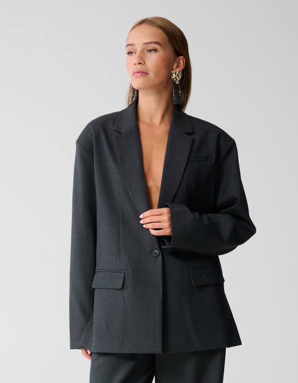 Oversized Blazer Donkergrijs SHOEBY WOMEN