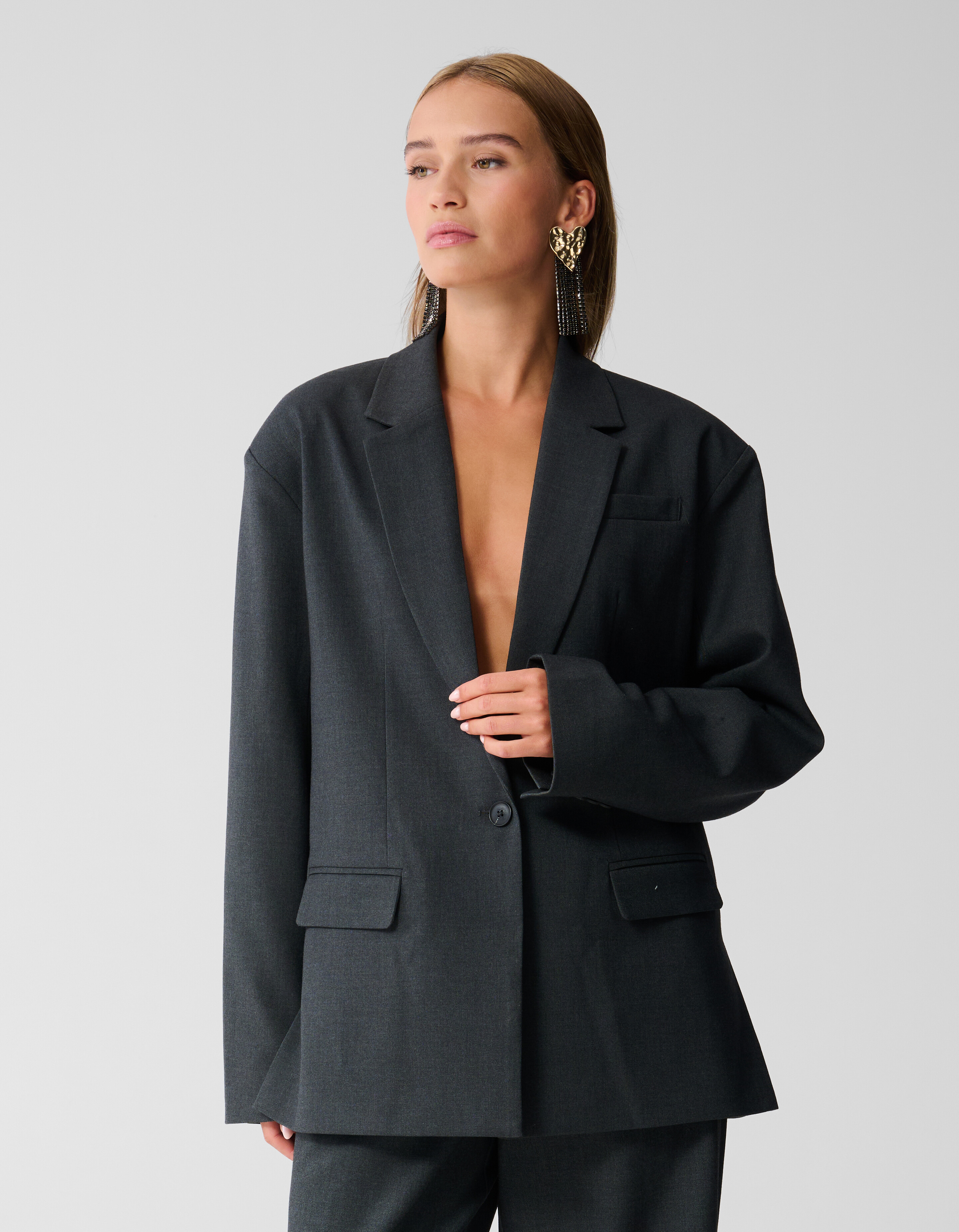 Oversized Blazer Donkergrijs SHOEBY WOMEN
