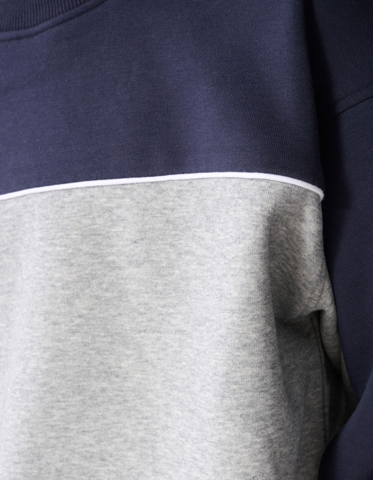 Oversized Piping Sweater Grijs/Donkerblauw SHOEBY BOYS