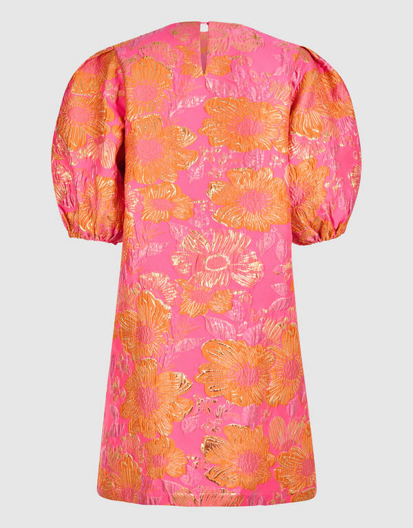 Jacquard Flower Mini Jurk Roze SHOEBY WOMEN