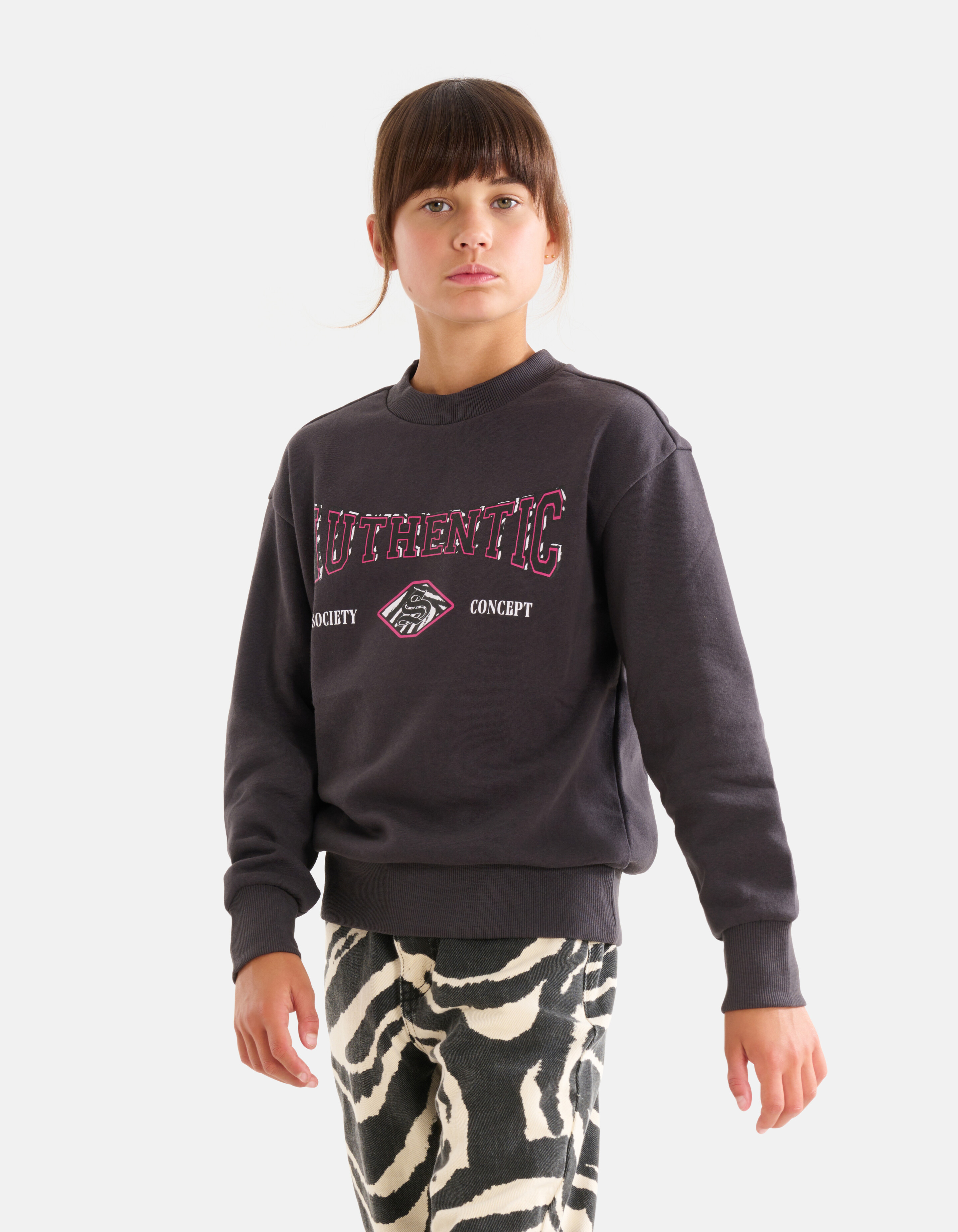 Artwork Sweater Donkergrijs SHOEBY GIRLS