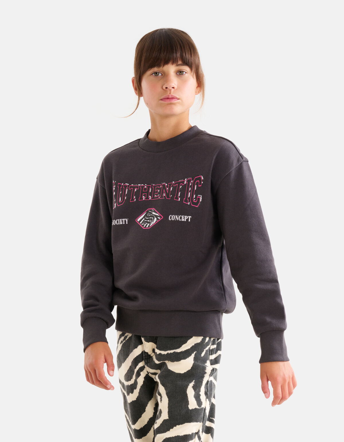 Artwork Sweater Donkergrijs SHOEBY GIRLS