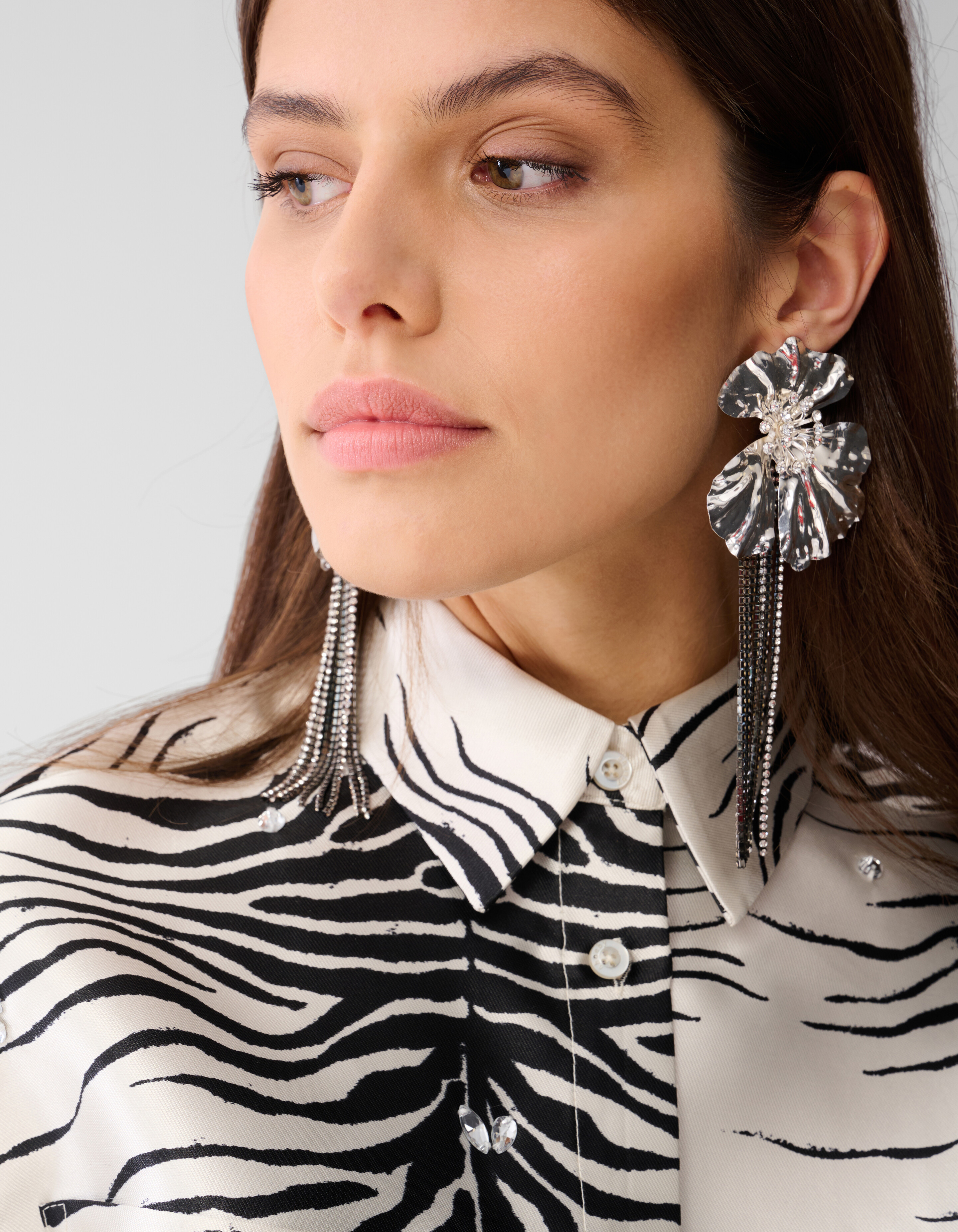 Zebra Print Blouse Zwart/Gebroken wit SHOEBY WOMEN