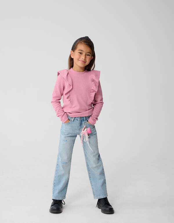 Structuur Ruffle Top Roze SHOEBY GIRLS