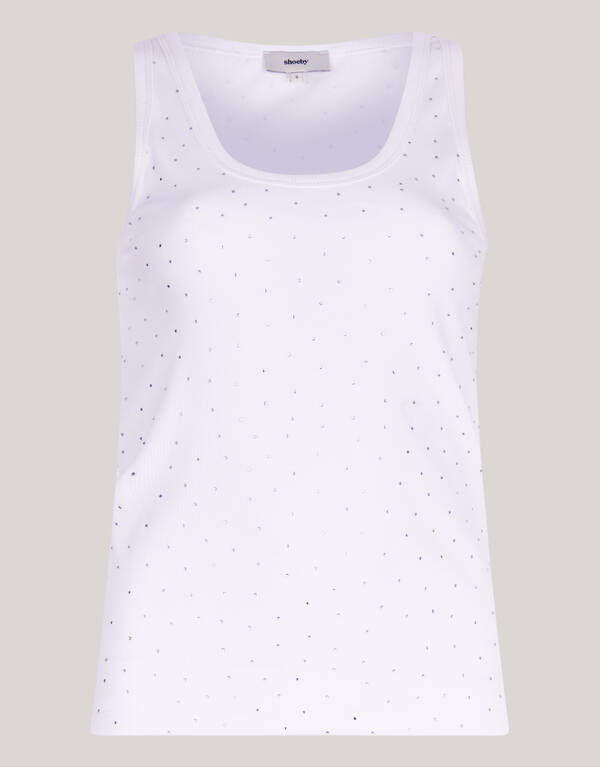 Strass Tanktop Wit SHOEBY WOMEN