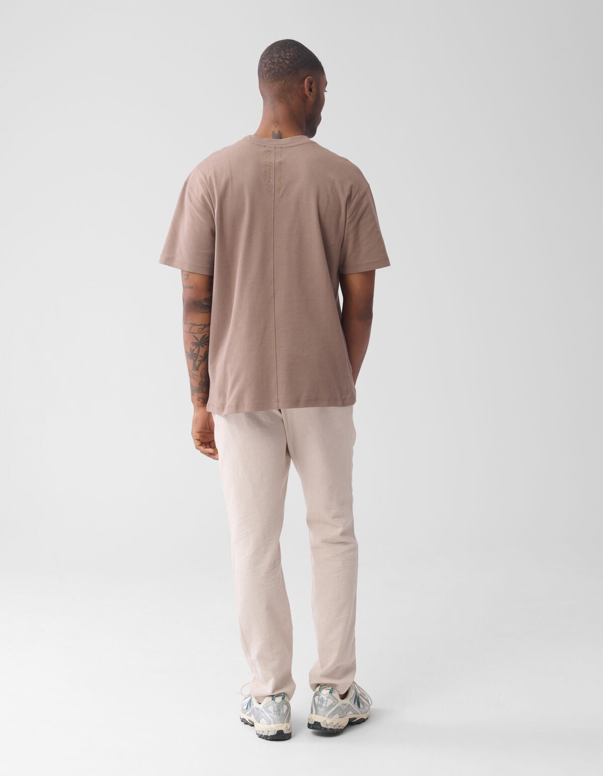 Embroidery Artwork T-shirt Lichtbruin SHOEBY MEN