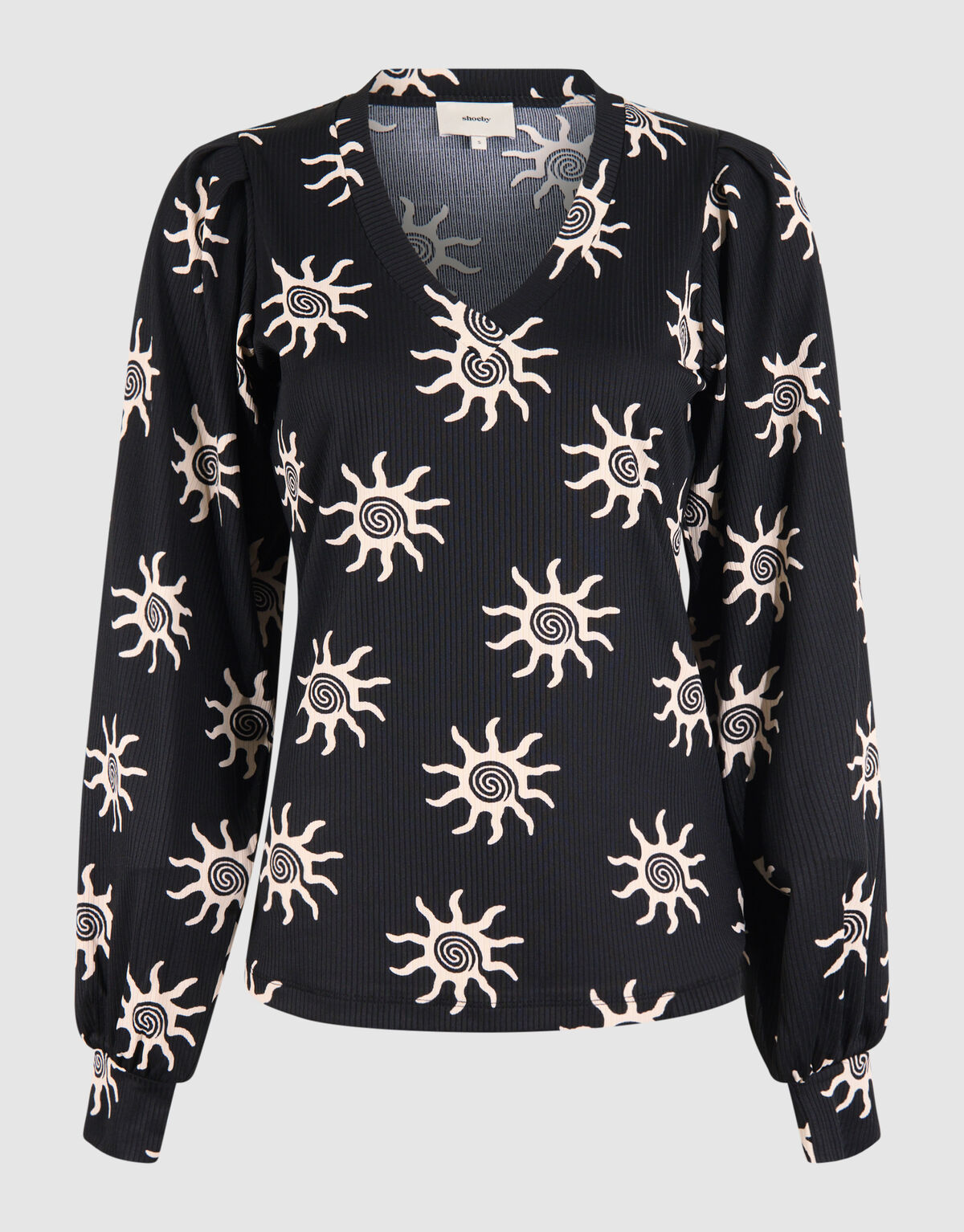 Rib Jersey Top Zwart SHOEBY WOMEN