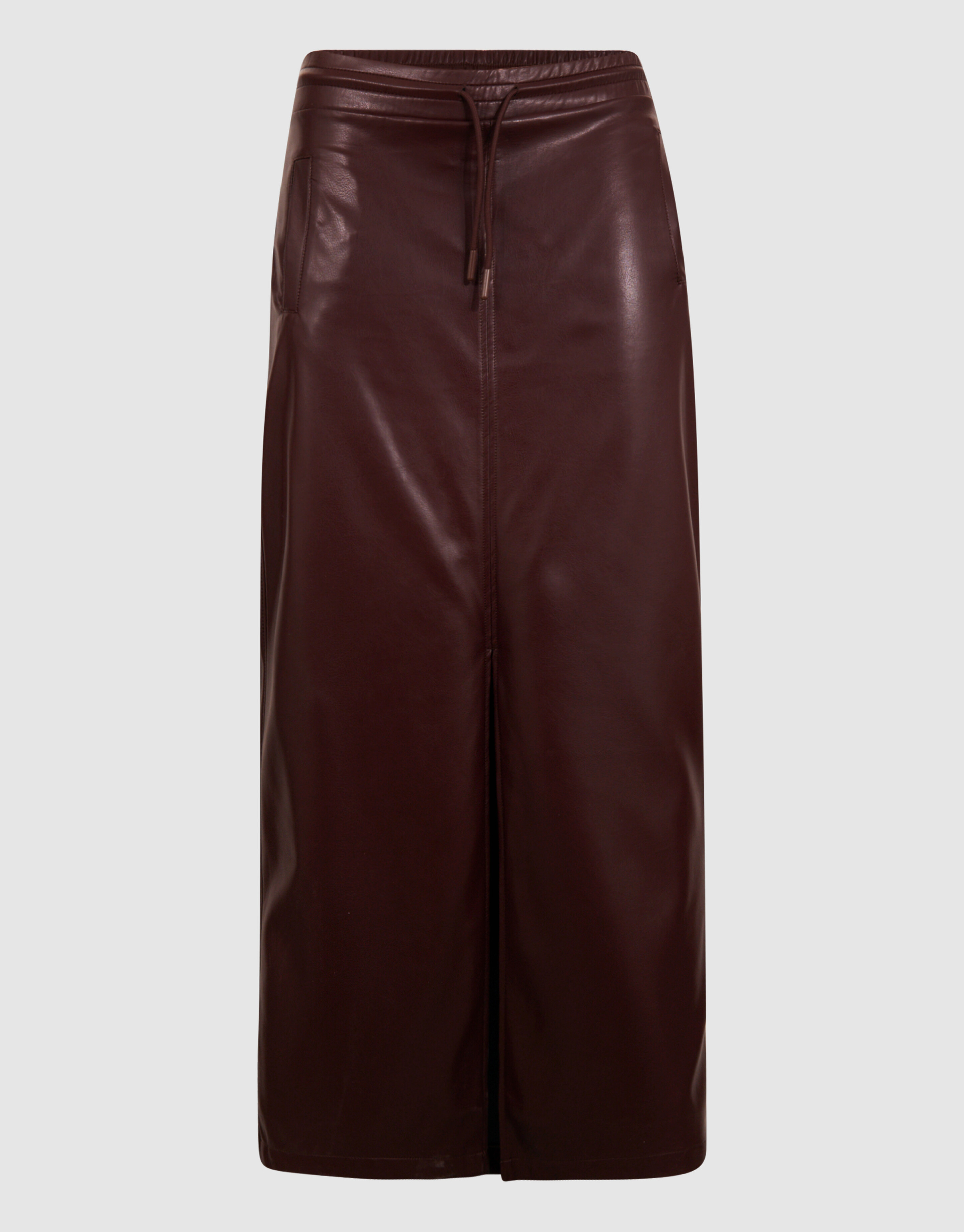 Vegan Leren Maxi Rok Donkerrood SHOEBY WOMEN