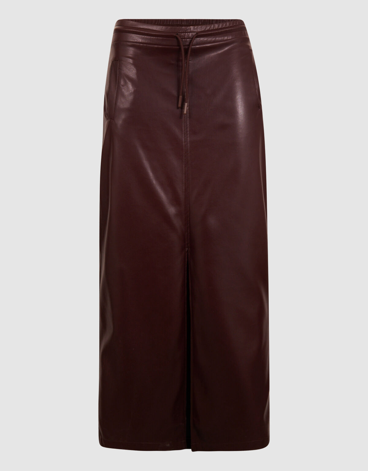 Vegan Leren Maxi Rok Donkerrood SHOEBY WOMEN