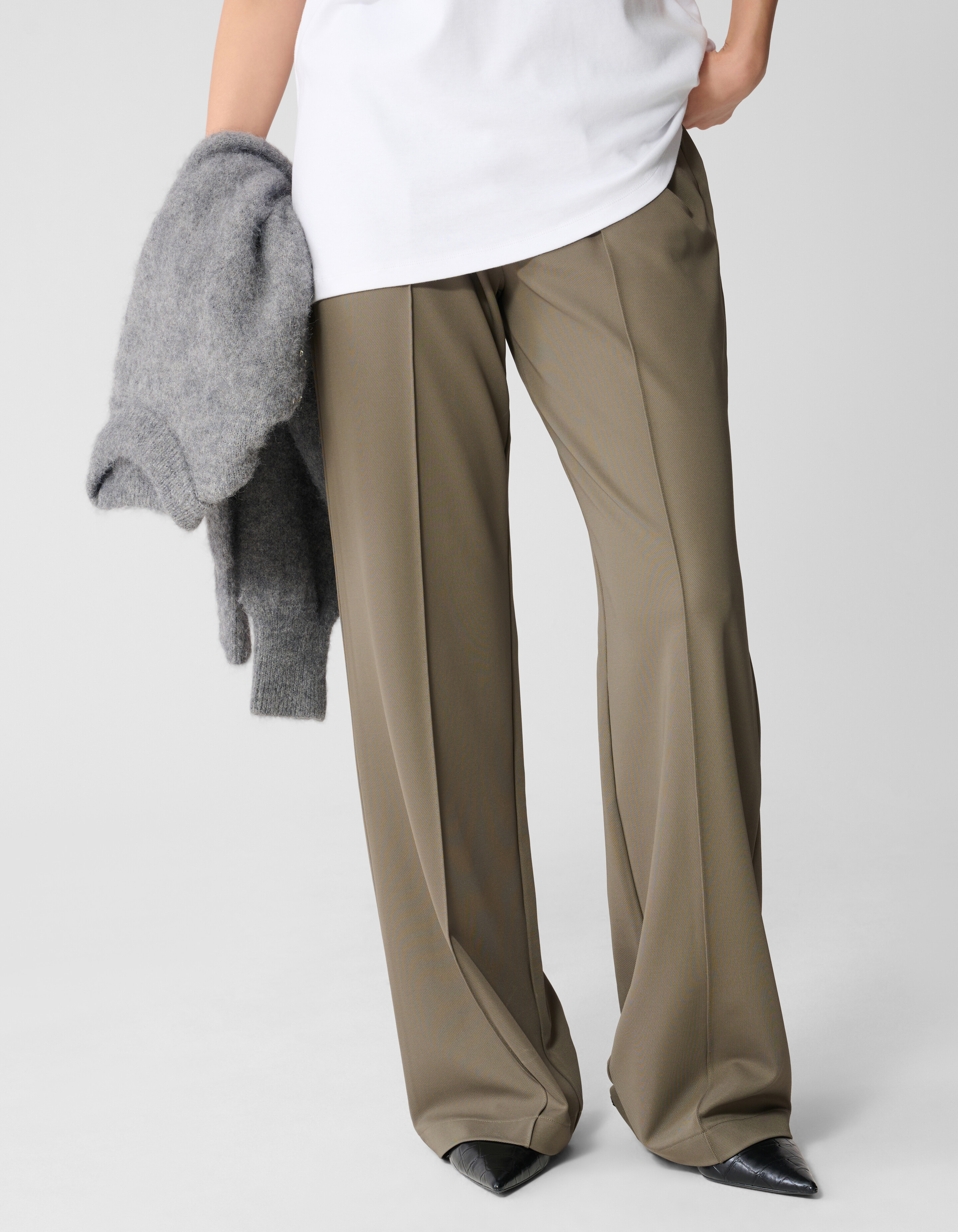 Basis Wide Leg Broek Donkergroen SHOEBY WOMEN