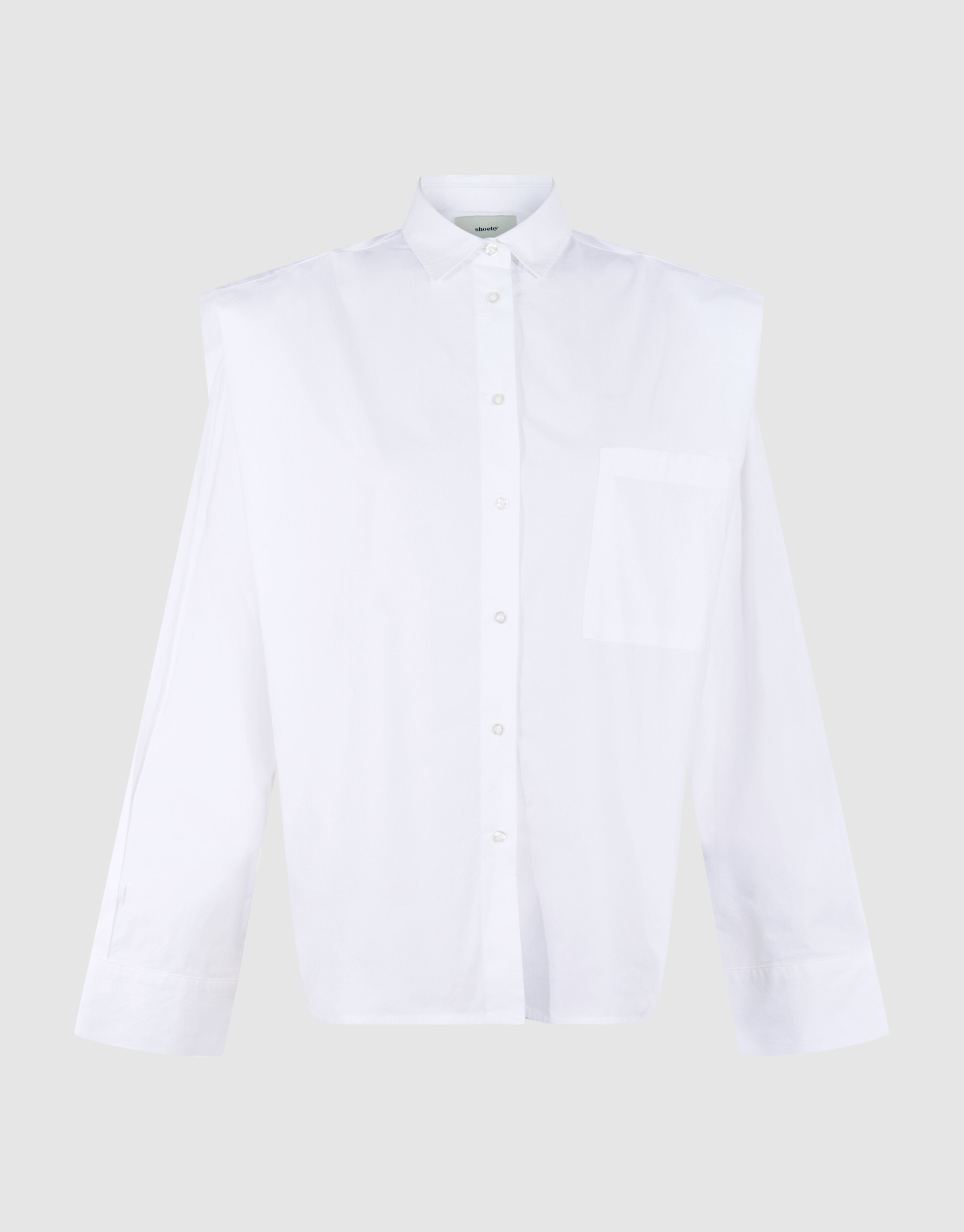 Pleat Poplin Blouse Wit SHOEBY WOMEN
