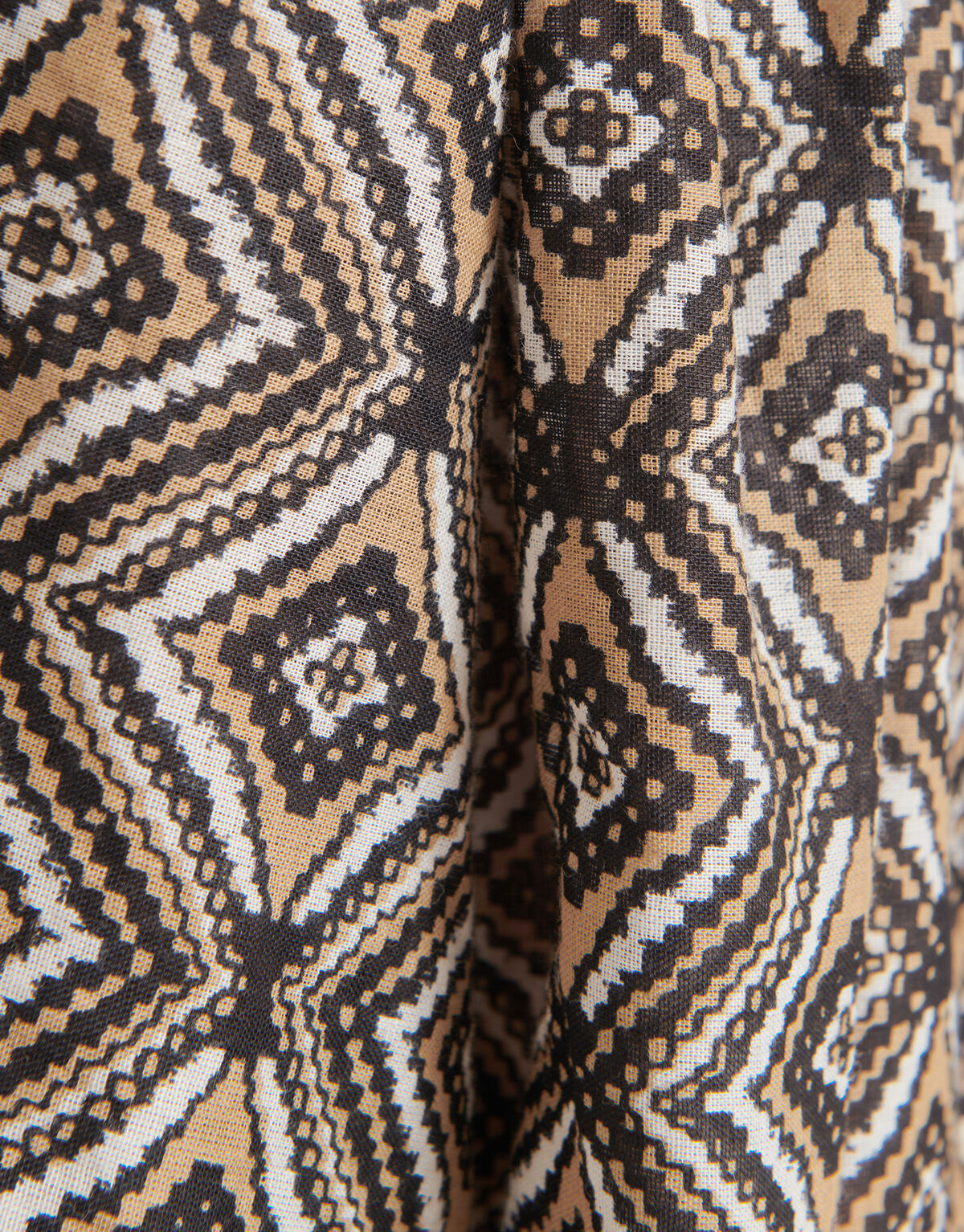 Printed Voile Blouse Bruin SHOEBY WOMEN