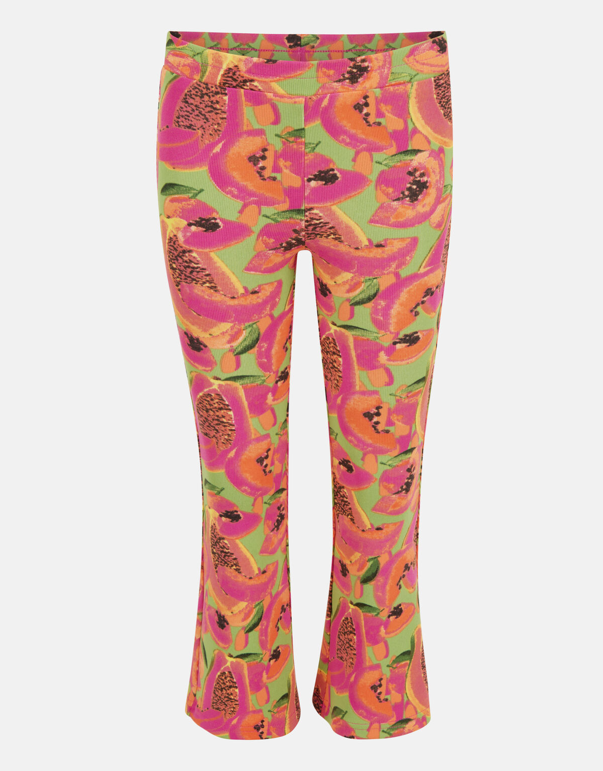Fruit Rib Flared Legging Groen SHOEBY GIRLS