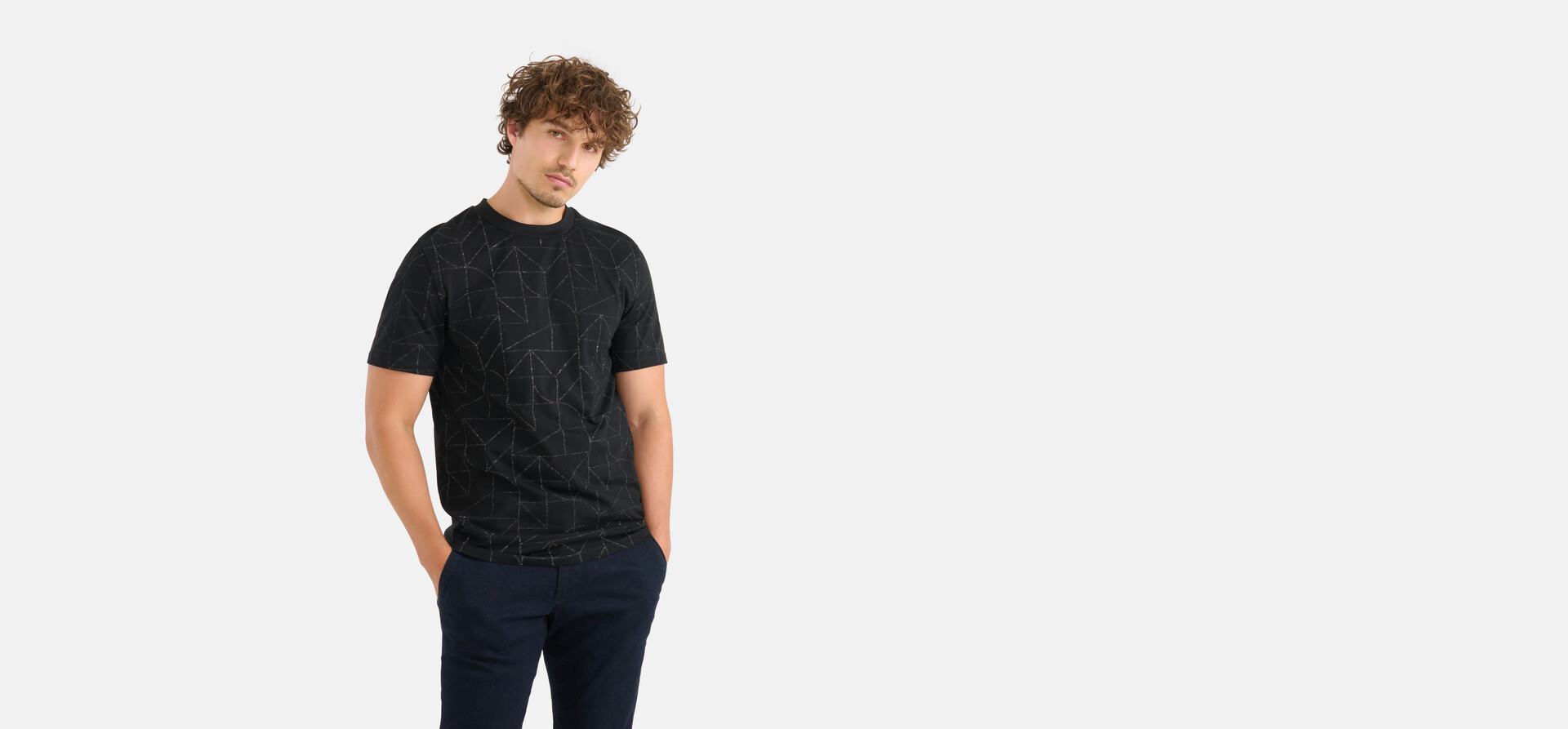 Printed T-shirt Zwart SHOEBY MEN
