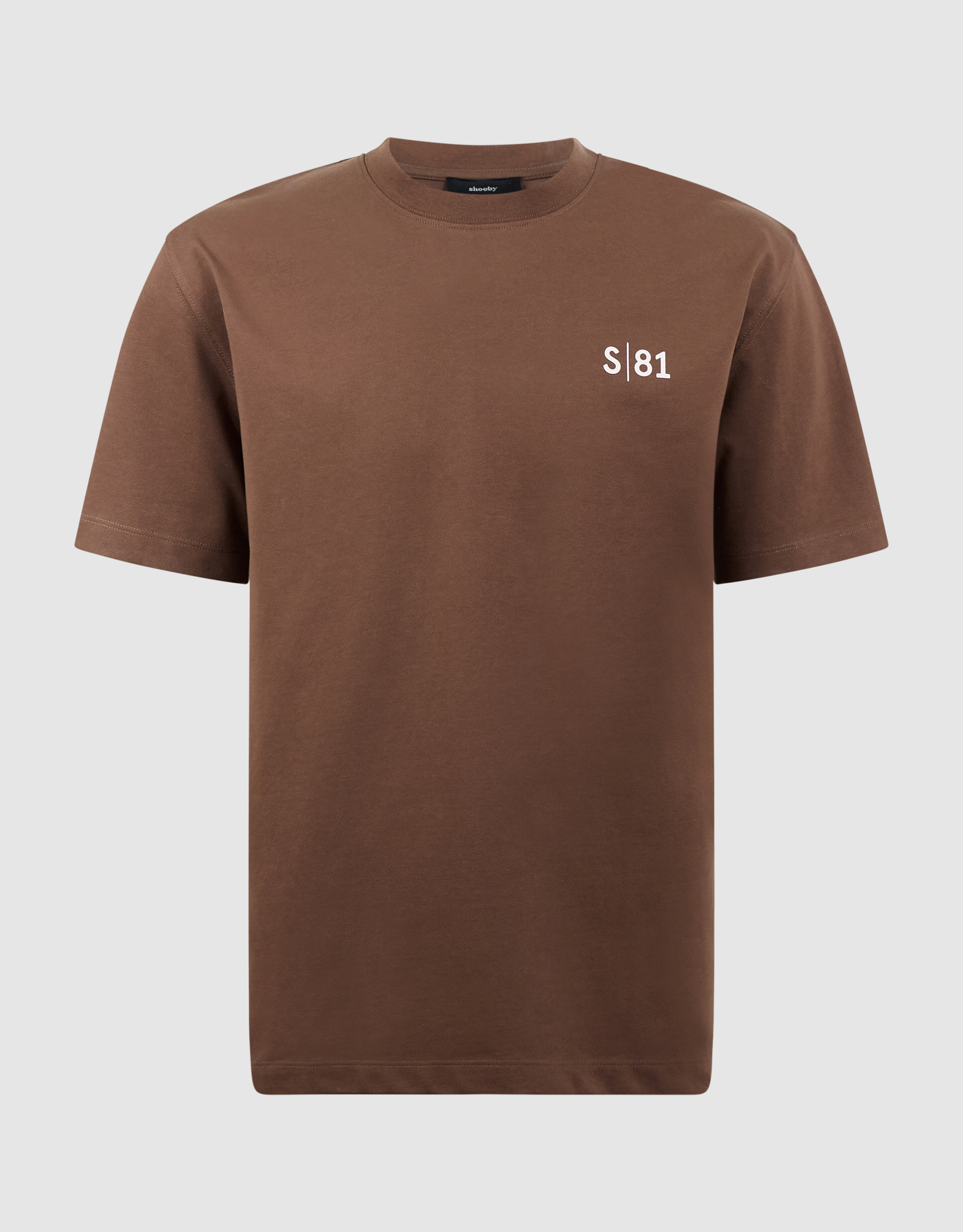 Tekst Print T-shirt Donkerbruin SHOEBY MEN