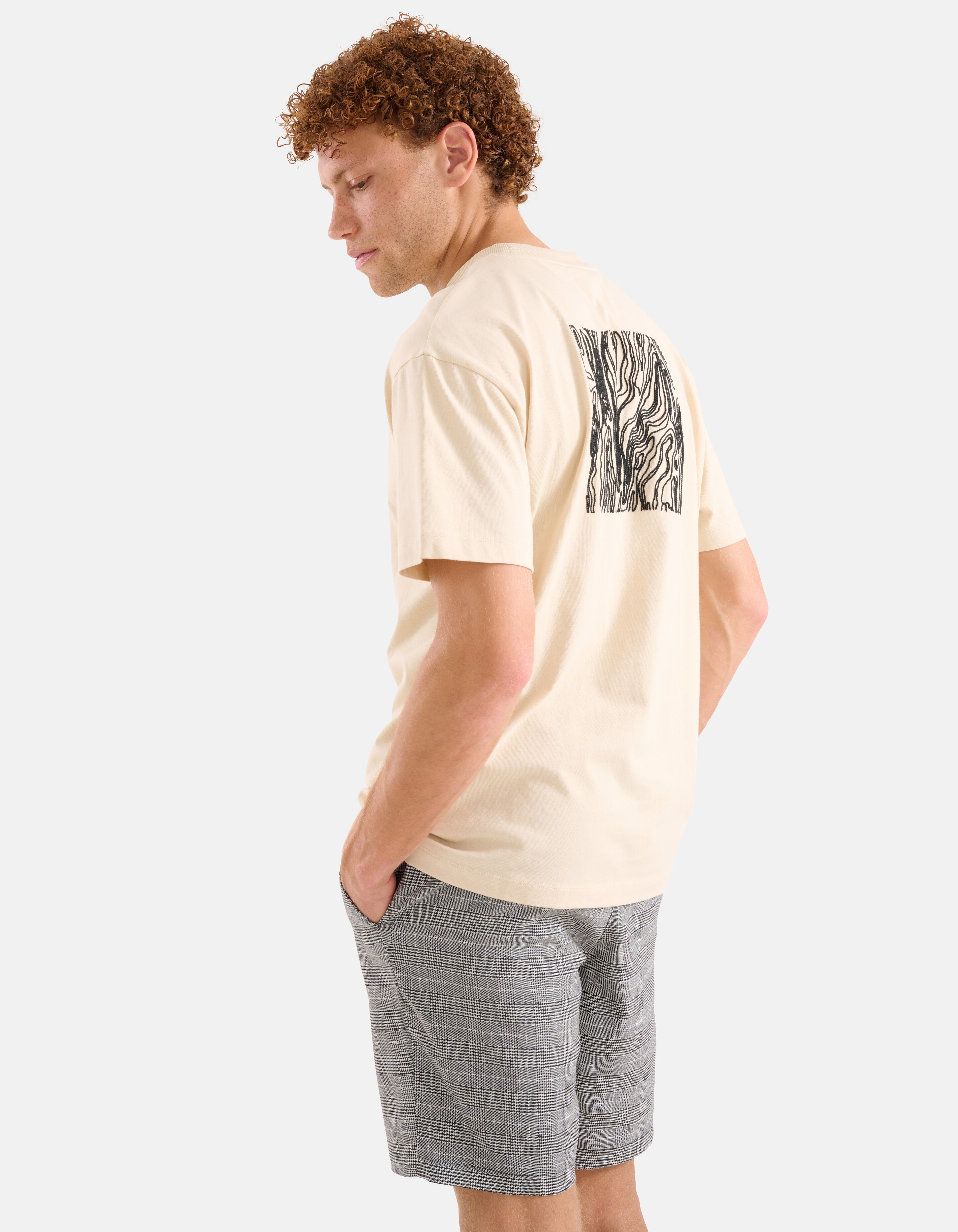 Embroidery T-shirt Beige SHOEBY MEN