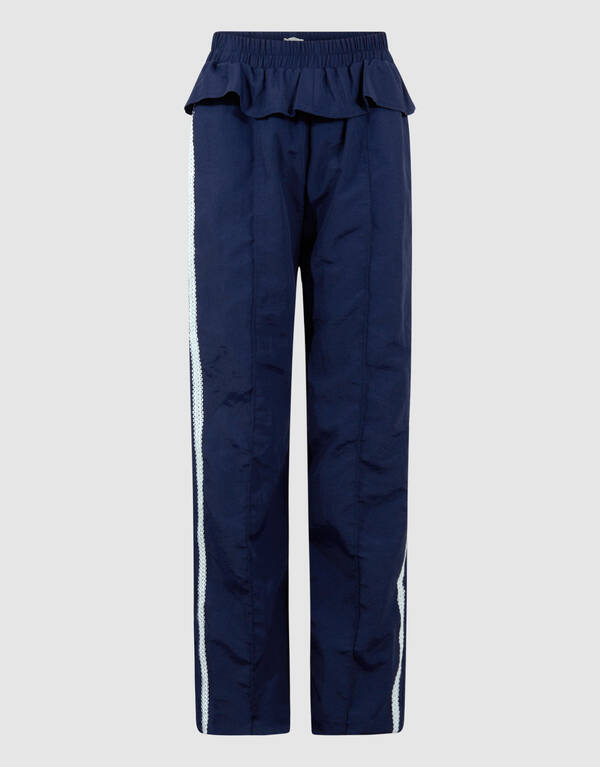 Ruffle Wide Leg Fit Broek Donkerblauw SHOEBY GIRLS