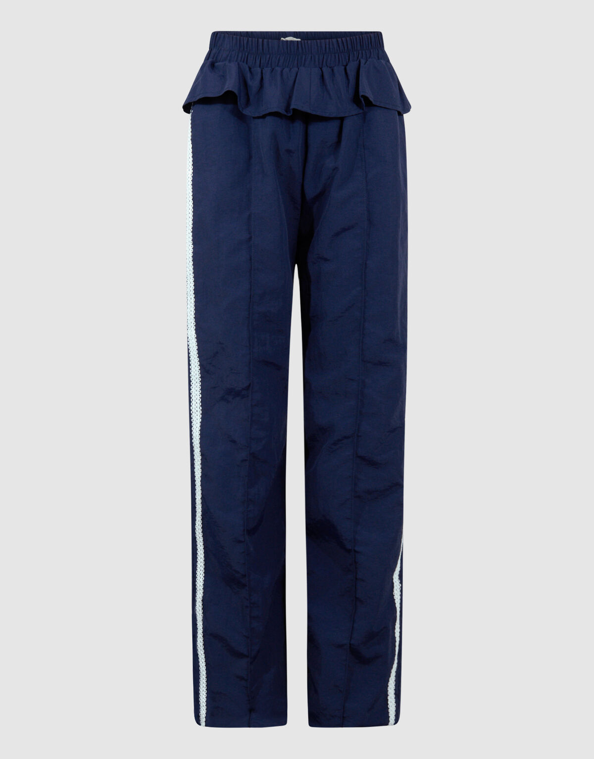 Ruffle Wide Leg Fit Broek Donkerblauw SHOEBY GIRLS