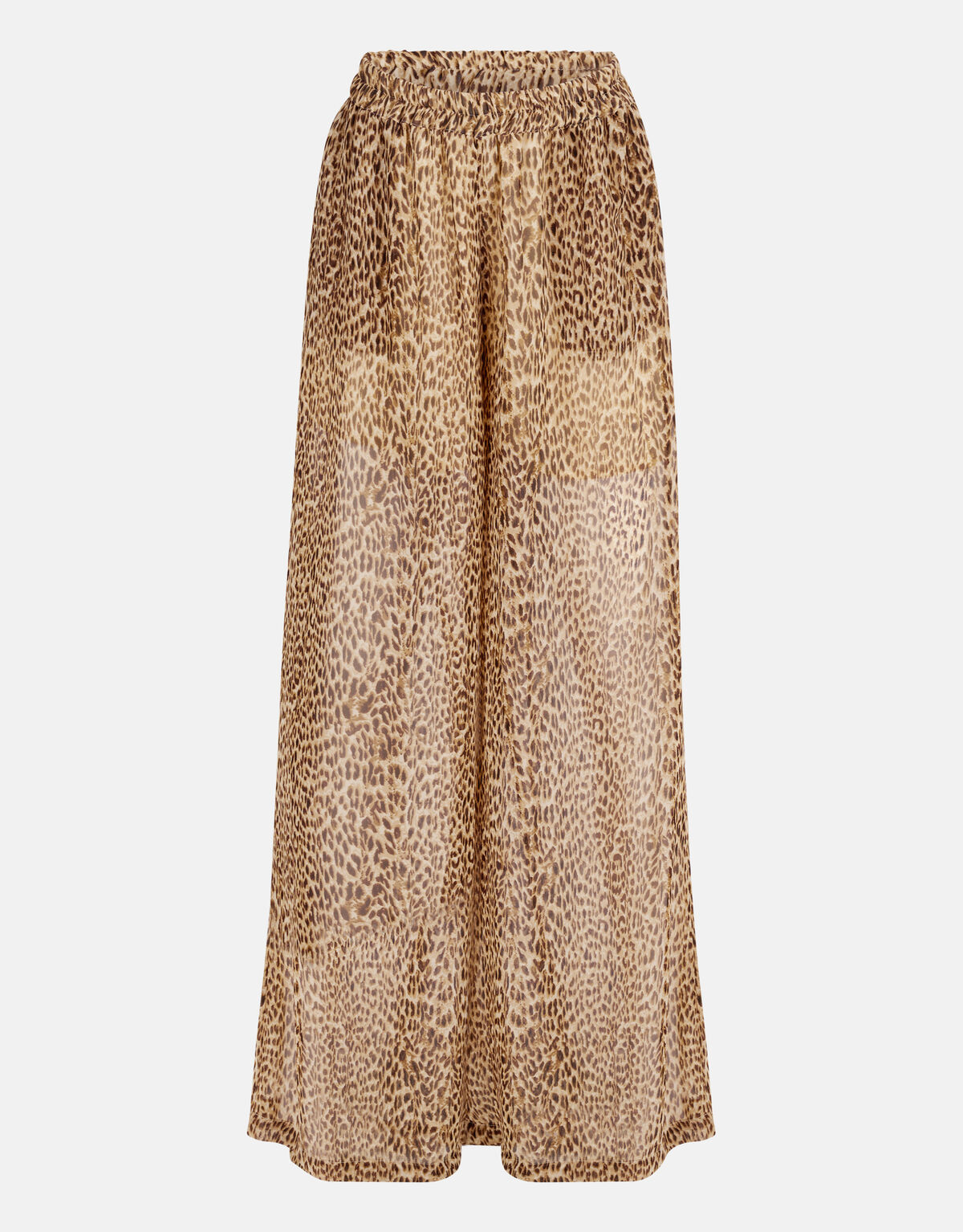 Cheetah Wide Leg Broek Bruin SHOEBY WOMEN