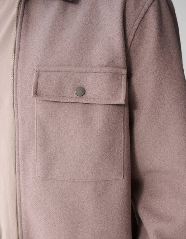 Soft Zip Overshirt Lichtbruin SHOEBY MEN