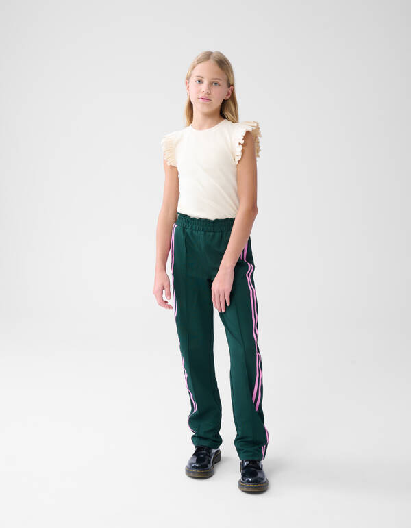 Ruffle Rib Top Gebroken Wit SHOEBY GIRLS