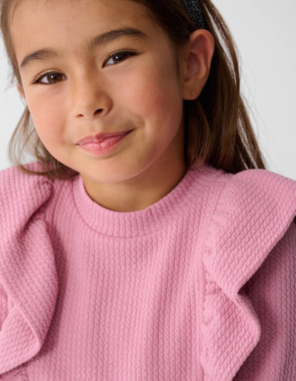 Structuur Ruffle Top Roze SHOEBY GIRLS