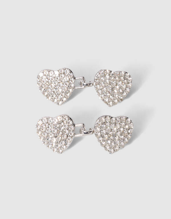 Strass Heart Jeans Pins Zilver SHOEBY ACCESSOIRES